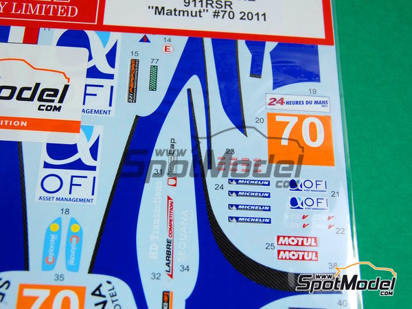 Image 5: Porsche 911 GT3RSR Larbre Competition Team sponsored by Matmut - 24 Hours Le Mans 2011 | Marking / livery in 1/24 scale manufactured by Studio27 (ref.&nbsp;ST27-DC896, also 4545310001201 and DC896)