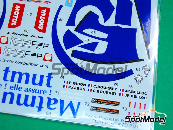 Image 8: Porsche 911 GT3RSR Larbre Competition Team sponsored by Matmut - 24 Hours Le Mans 2011 | Marking / livery in 1/24 scale manufactured by Studio27 (ref.&nbsp;ST27-DC896, also 4545310001201 and DC896)
