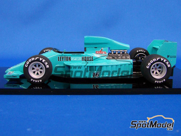 Leyton House March 871 Leyton House March Racing Team sponsored by Cobra -  San Marino Formula 1 Grand Prix 1987. Car scale model kit in 1/20 scale man