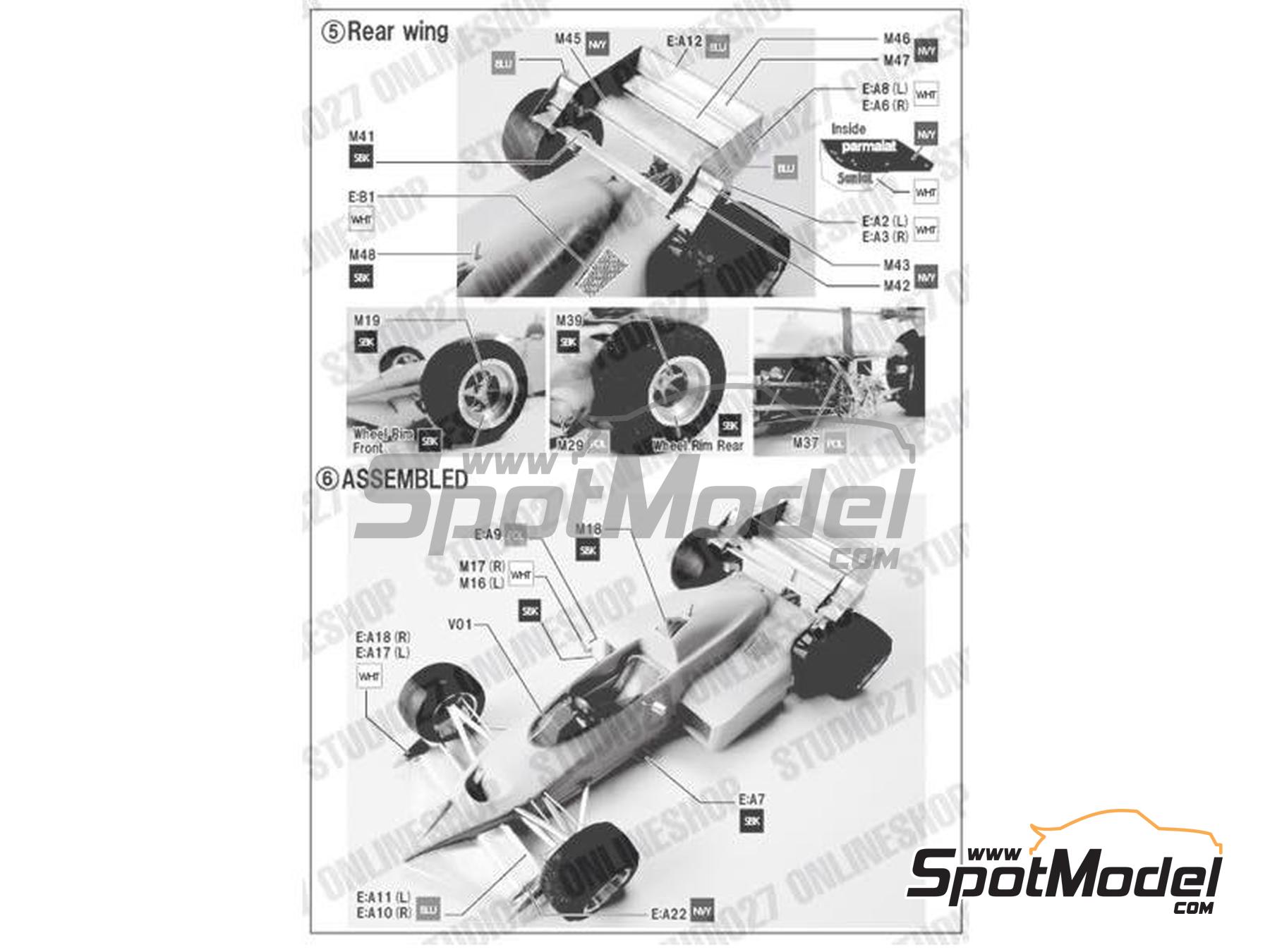Image 7: Brabham BMW BT53 sponsored by Parmalat - British Formula 1 Grand Prix 1984 | Car scale model kit in 1/20 scale manufactured by Studio27 (ref. ST27-FK20321, also 4545310012047 and FK20321)