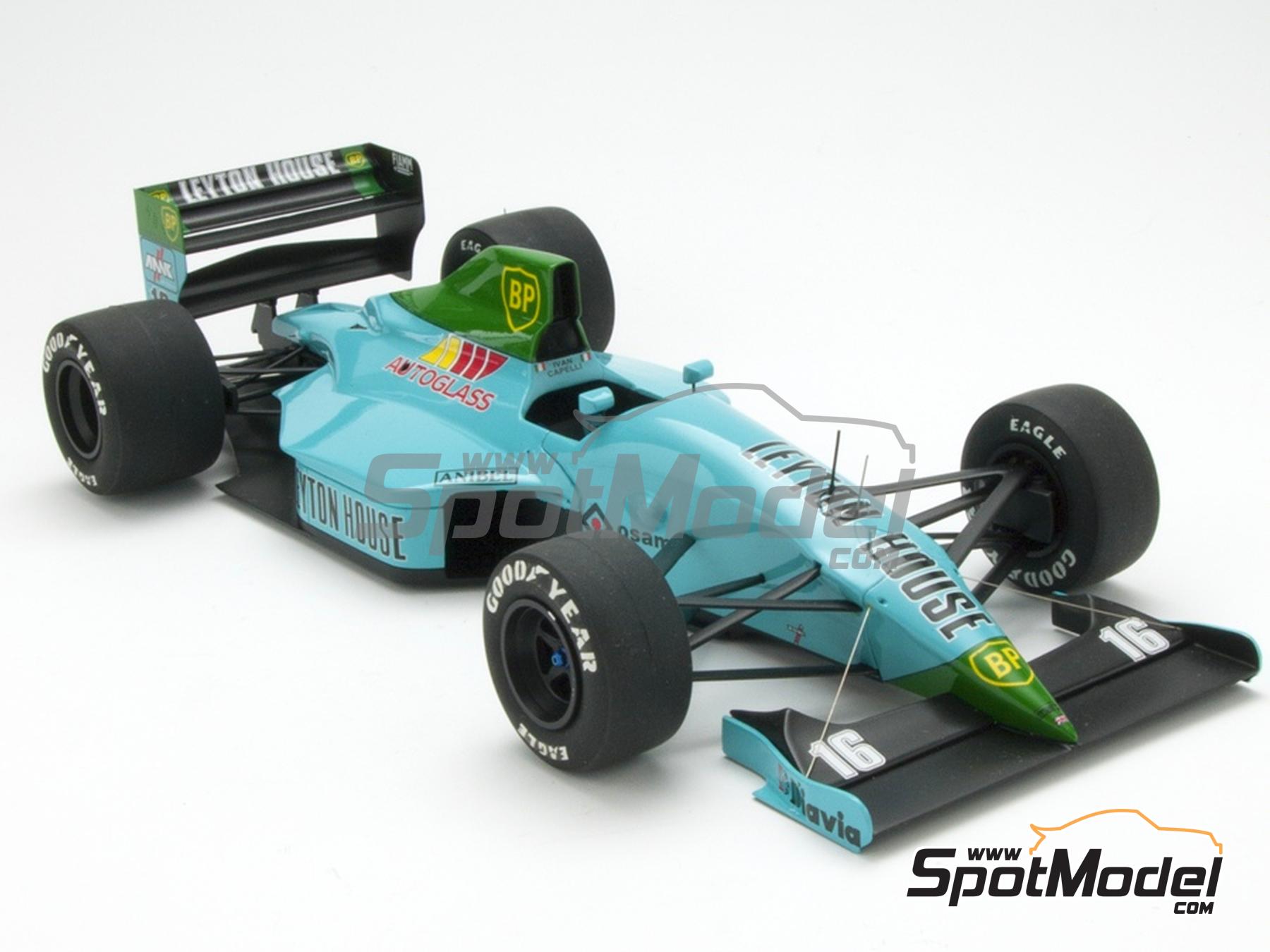 Image 6: March-Judd CG891 patrocinado por Leyton House, Carglass - Gran Premio de Formula 1 de M&oacute;naco 1989 | Maqueta de coche en escala&nbsp;1/20 fabricado por Studio27 (ref.&nbsp;ST27-FK20329, tambien 4545310013679 y FK20329)