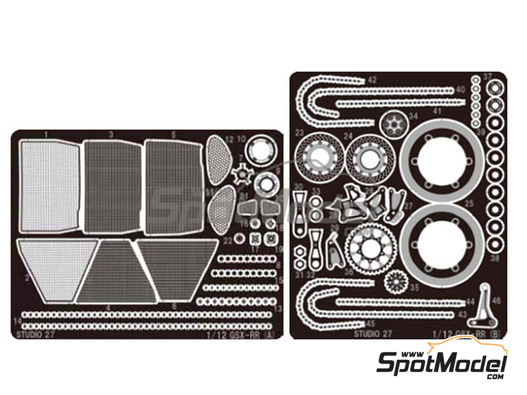 Image 1: Suzuki GSX-RR | Set de mejora y detallado en escala&nbsp;1/12 fabricado por Studio27 (ref.&nbsp;ST27-FP1222, tambien 4545310019886 y FP1222)