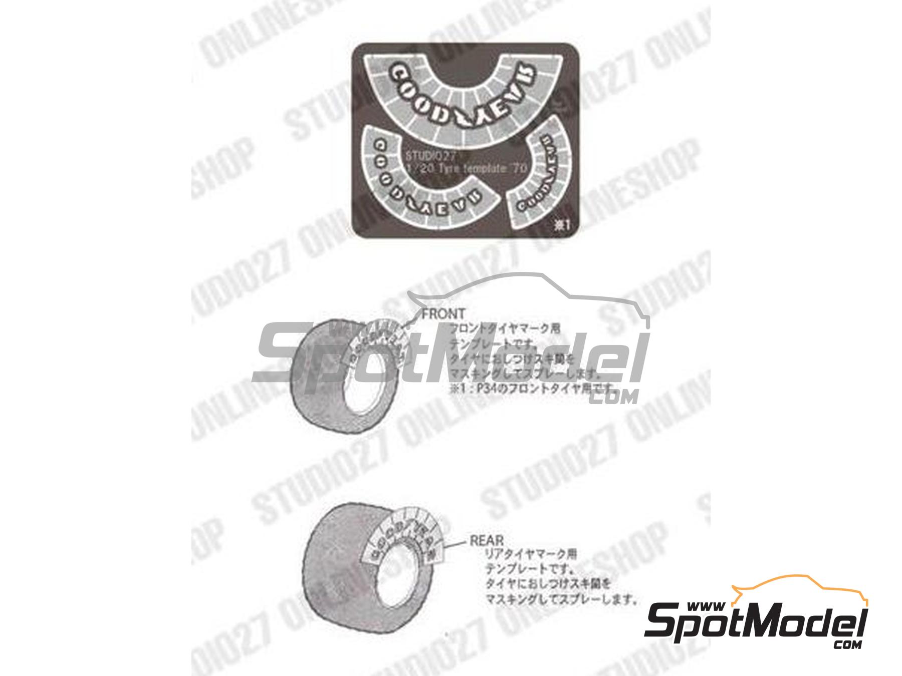 Image 8: Tyrrell Ford P34 sponsored by ELF - Japanese Formula 1 Grand Prix 1976 | Detail up set in 1/20 scale manufactured by Studio27 (ref.&nbsp;ST27-FP20158, also 4545310019978 and FP20158)