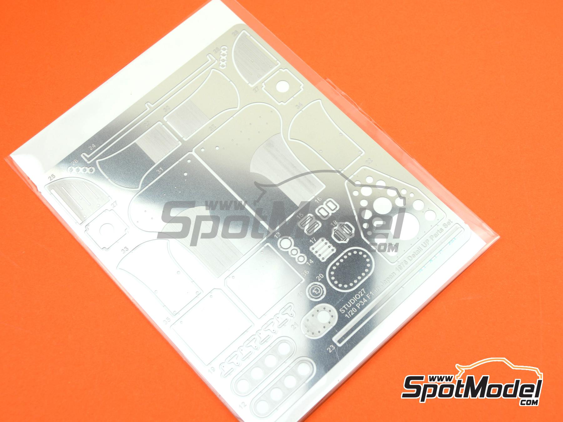 Image 13: Tyrrell Ford P34 sponsored by ELF - Japanese Formula 1 Grand Prix 1976 | Detail up set in 1/20 scale manufactured by Studio27 (ref.&nbsp;ST27-FP20158, also 4545310019978 and FP20158)