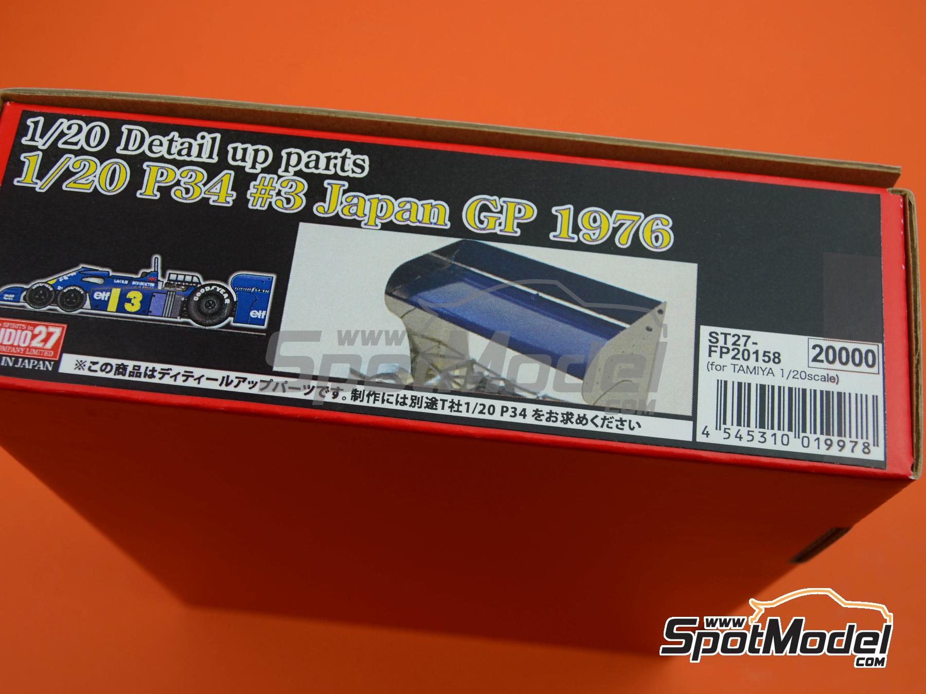 Image 18: Tyrrell Ford P34 sponsored by ELF - Japanese Formula 1 Grand Prix 1976 | Detail up set in 1/20 scale manufactured by Studio27 (ref.&nbsp;ST27-FP20158, also 4545310019978 and FP20158)