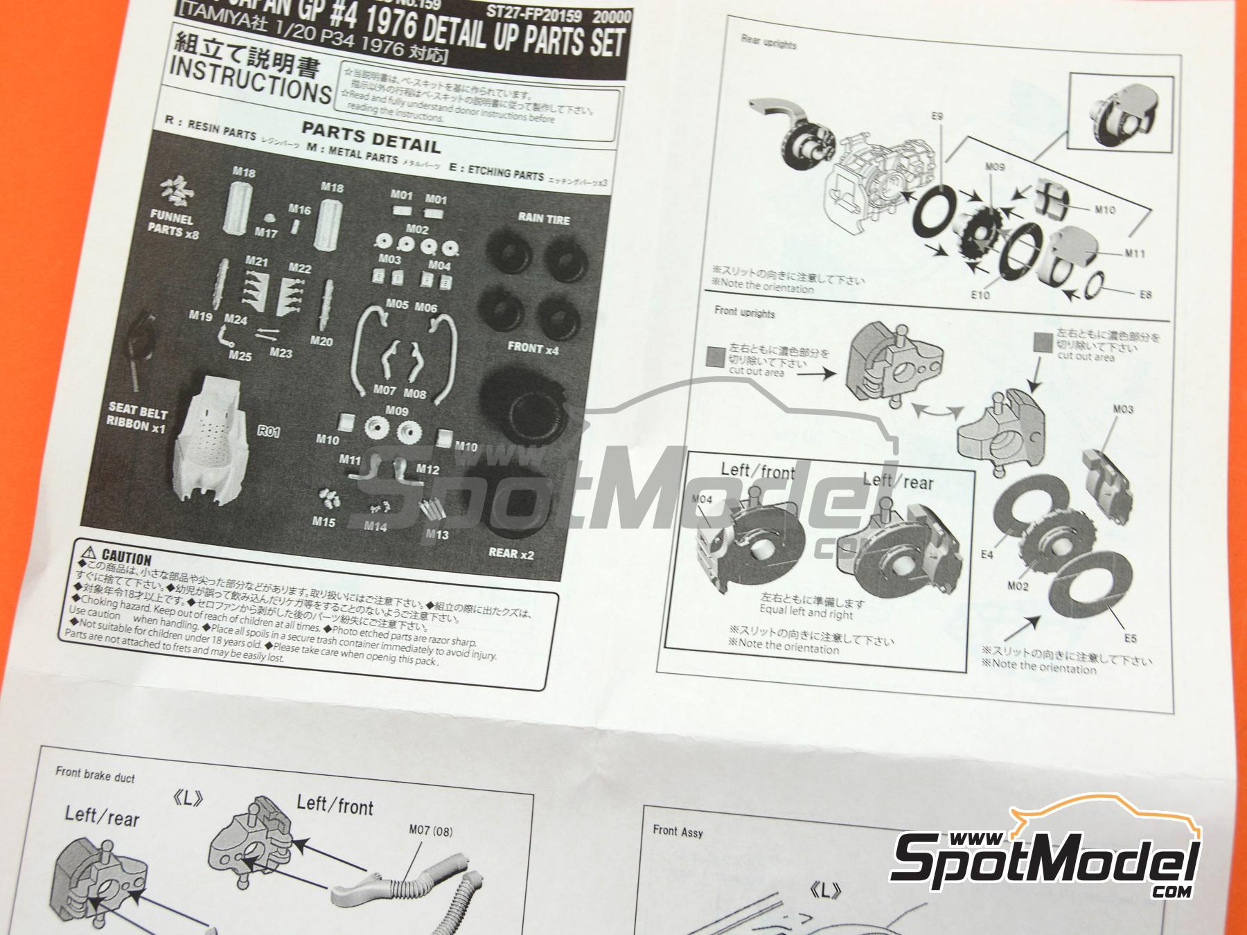 Image 14: Tyrrell Ford P34 sponsored by ELF - Japanese Formula 1 Grand Prix 1976 | Detail up set in 1/20 scale manufactured by Studio27 (ref.&nbsp;ST27-FP20159, also 4545310019985 and FP20159)
