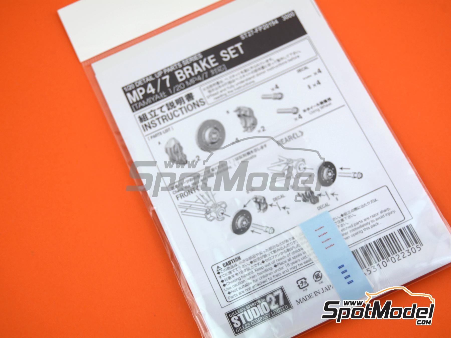 Image 3: McLaren Honda MP4/7 | Brakes in 1/20 scale manufactured by Studio27 (ref.&nbsp;ST27-FP20194, also 4545310022305 and FP20194)