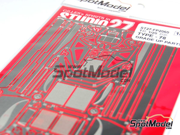 Studio27: Detail up set 1/20 scale - Lotus Ford Type 78 - FIA Formula 1  World Championship 1977 - for Tamiya references TAM20004 and TAM20065 (ref.  ST27-FP2060) | SpotModel