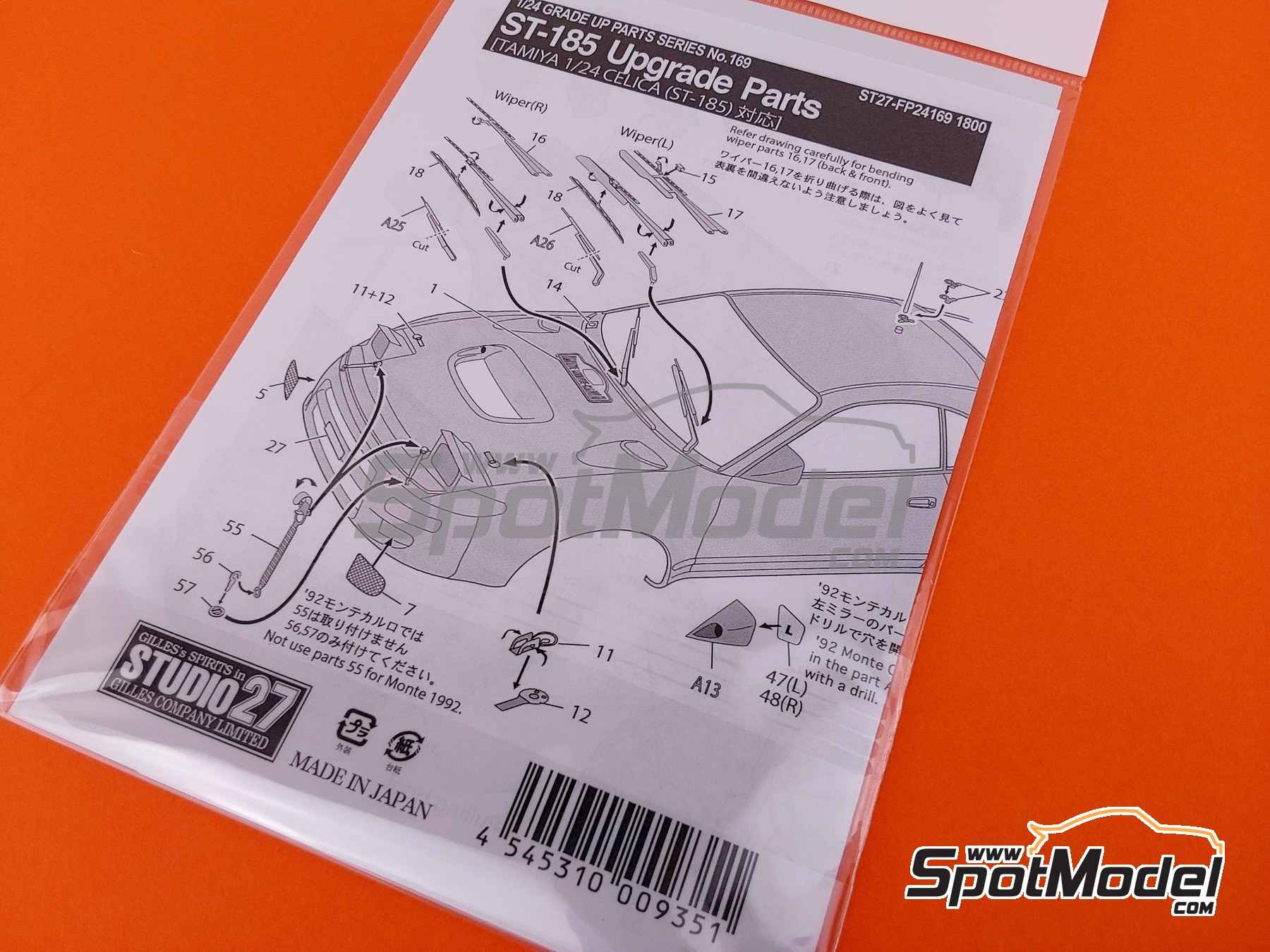 Image 3: Toyota Celica GT-Four (ST185) | Detail up set in 1/24 scale manufactured by Studio27 (ref. ST27-FP24169, also 4545310009351 and FP24169)