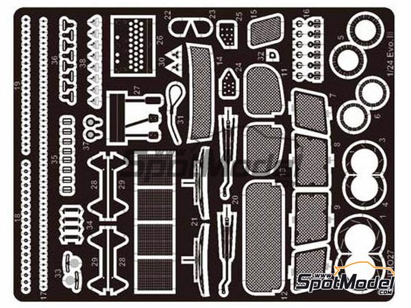 Image 1: Mitsubishi Lancer Evo III | Detail up set in 1/24 scale manufactured by Studio27 (ref.&nbsp;ST27-FP24210, also 4545310018209 and FP24210)