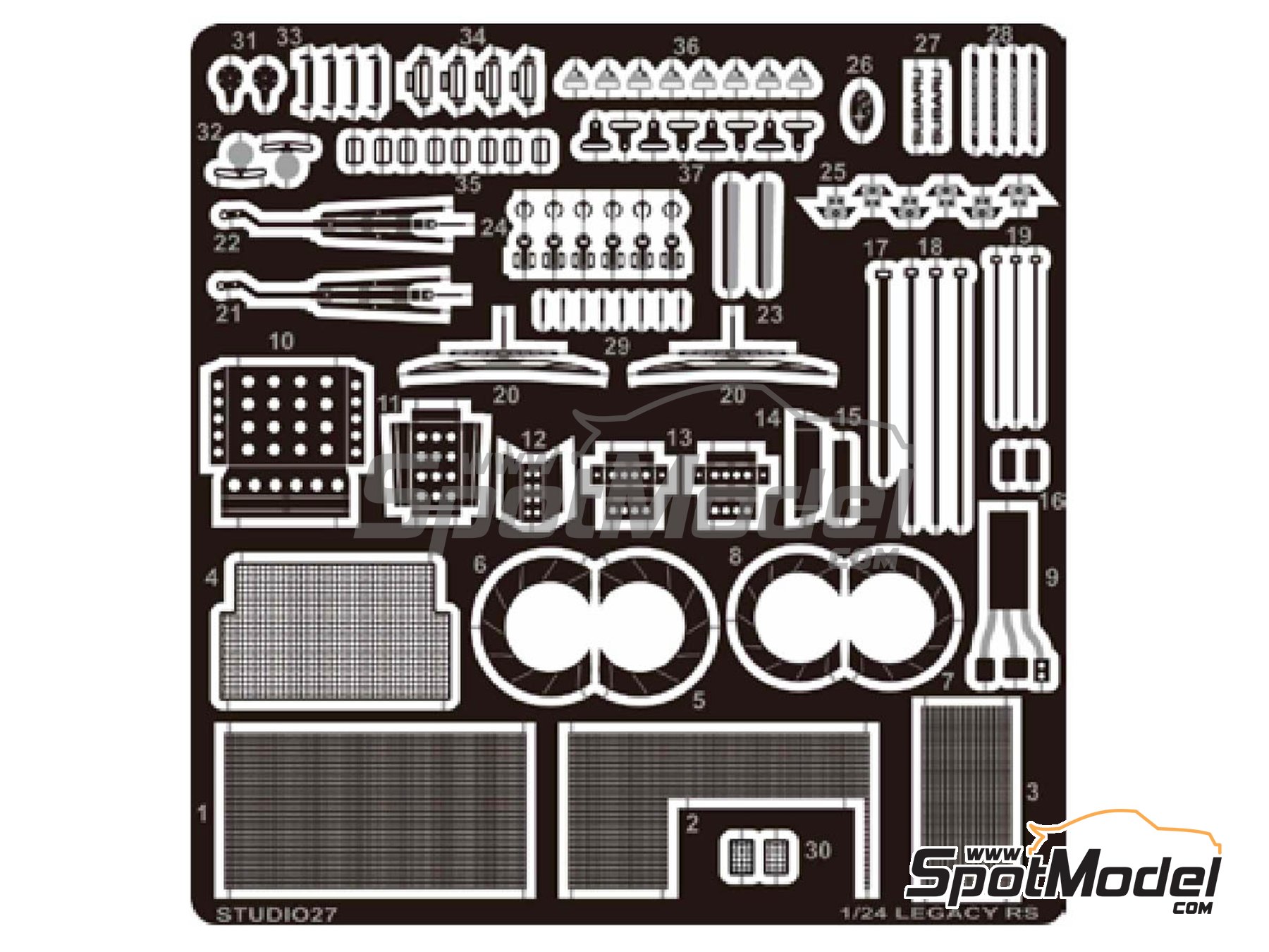 Image 1: Subaru Legacy RS Grupo A | Set de mejora y detallado en escala&nbsp;1/24 fabricado por Studio27 (ref.&nbsp;ST27-FP24223, tambien 4545310019091 y FP24223)