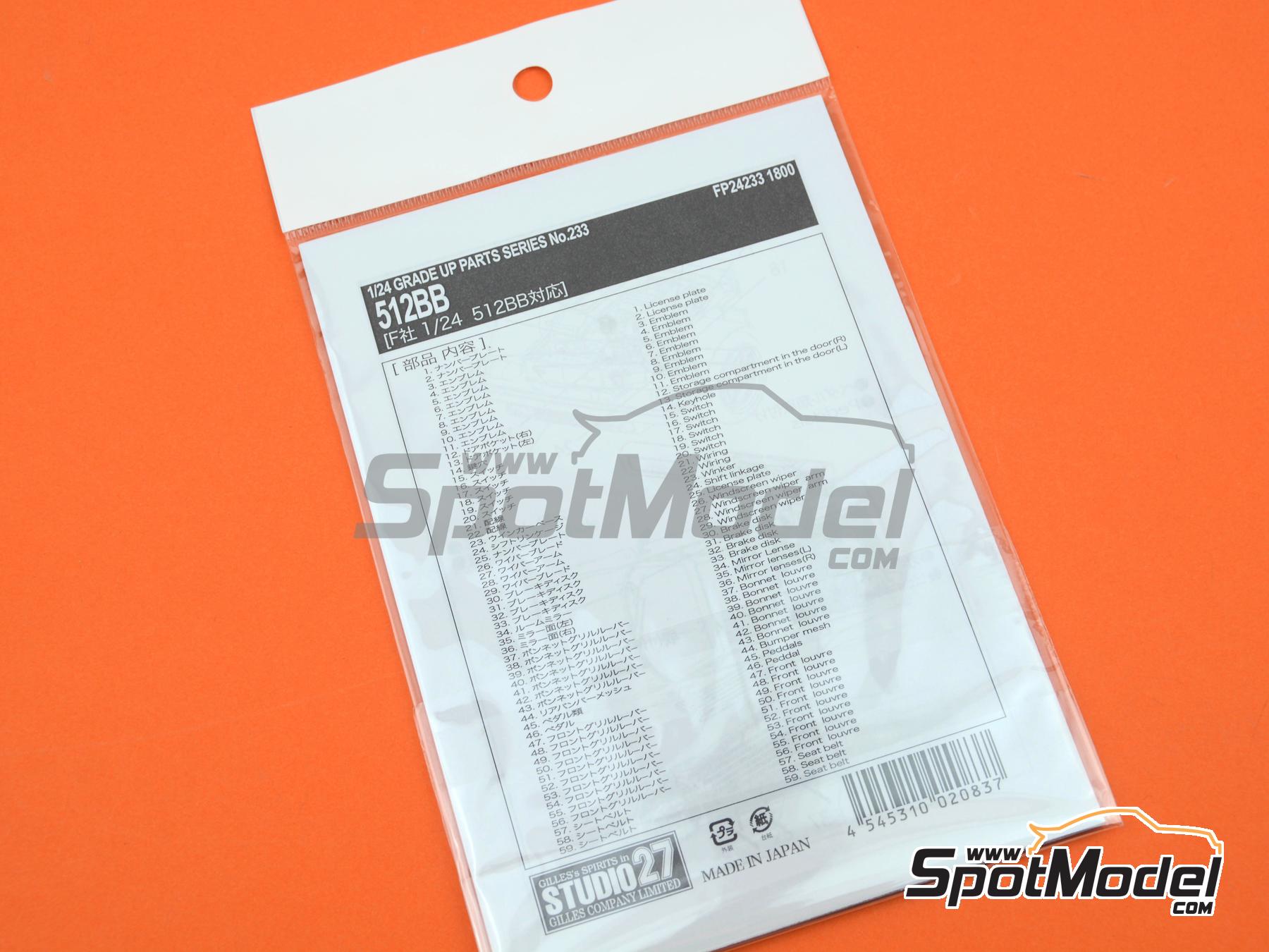 Image 4: Ferrari 512BB | Set de mejora y detallado en escala&nbsp;1/24 fabricado por Studio27 (ref.&nbsp;ST27-FP24233, tambien 4545310020837 y FP24233)