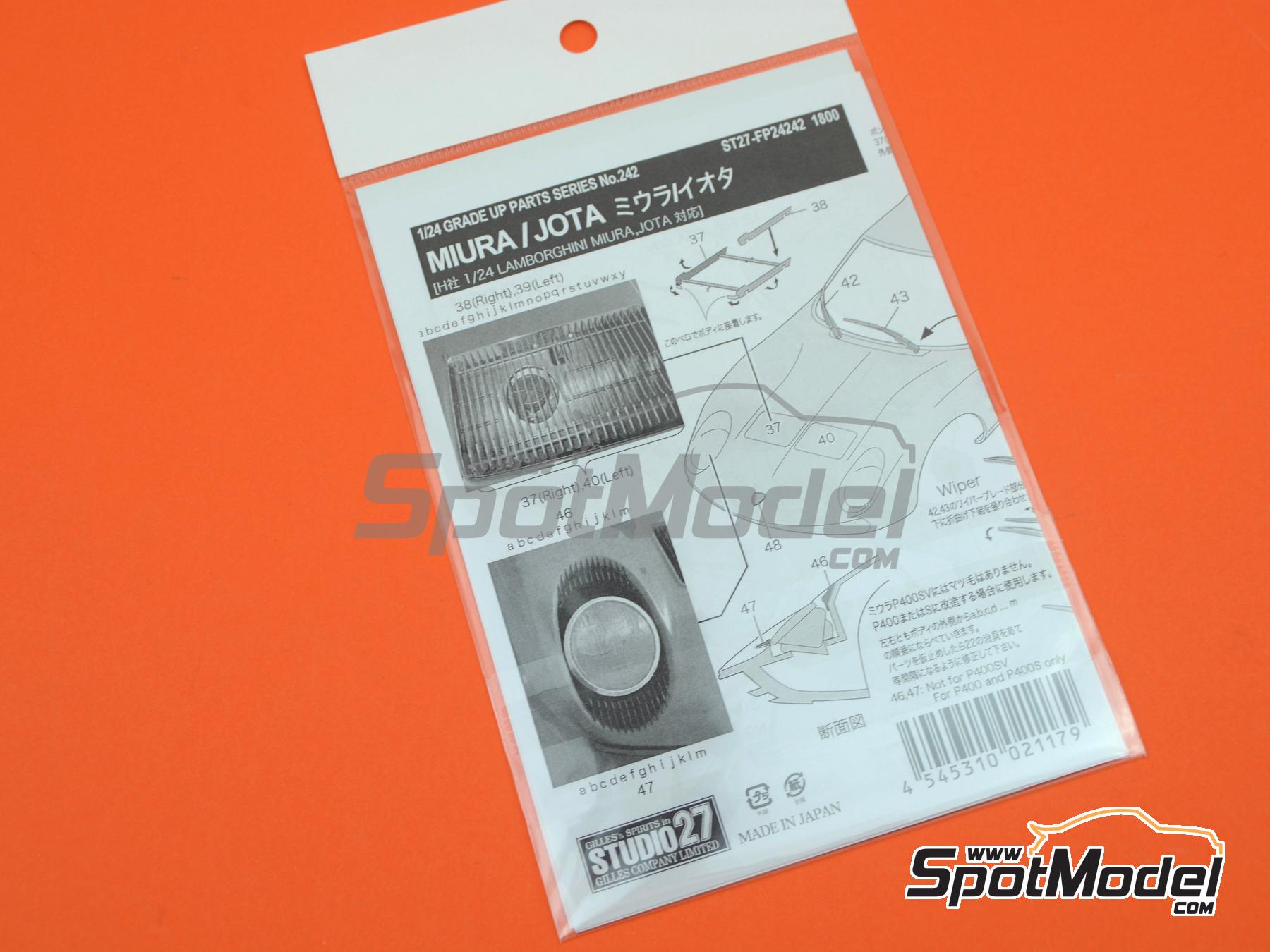 Image 5: Lamborghini Miura y Lamborghini Jota | Set de mejora y detallado en escala 1/24 fabricado por Studio27 (ref. ST27-FP24242, tambien 4545310021179 y FP24242)