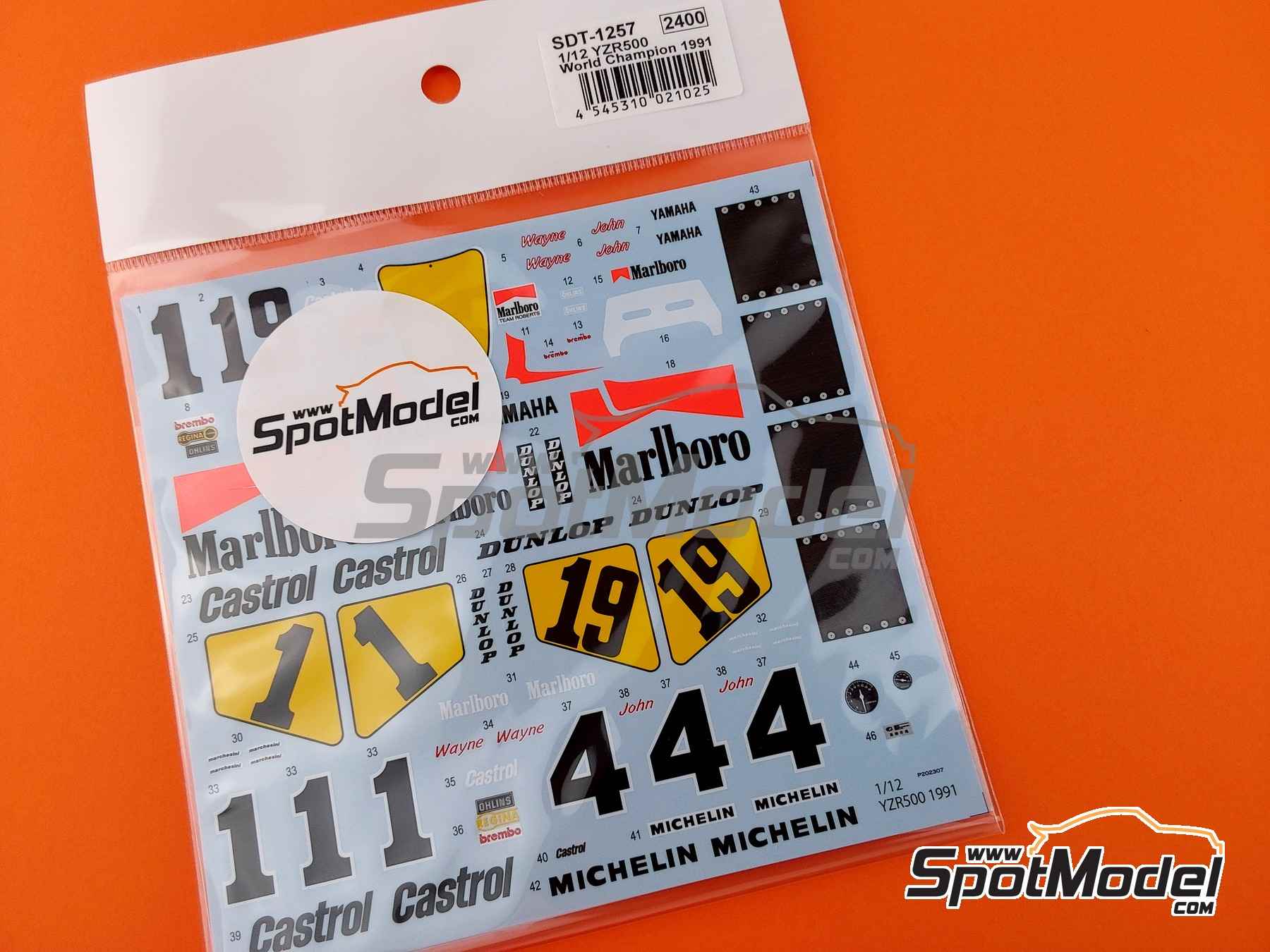 Image 2: Yamaha YZR500 Equipo Marlboro Team Roberts - Campeonato del Mundo de Motociclismo 1991 | Decoraci&oacute;n en escala&nbsp;1/12 fabricado por Studio27 (ref.&nbsp;ST27-SDT1257, tambien 4545310021025 y SDT1257)