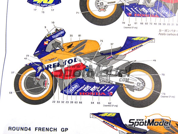 Honda RC211V sponsored by Repsol - Japanese Moto GP Grand Prix 2003.  Transkit in 1/12 scale manufactured by Studio27 (ref. ST27-TK1212C, also  45453100