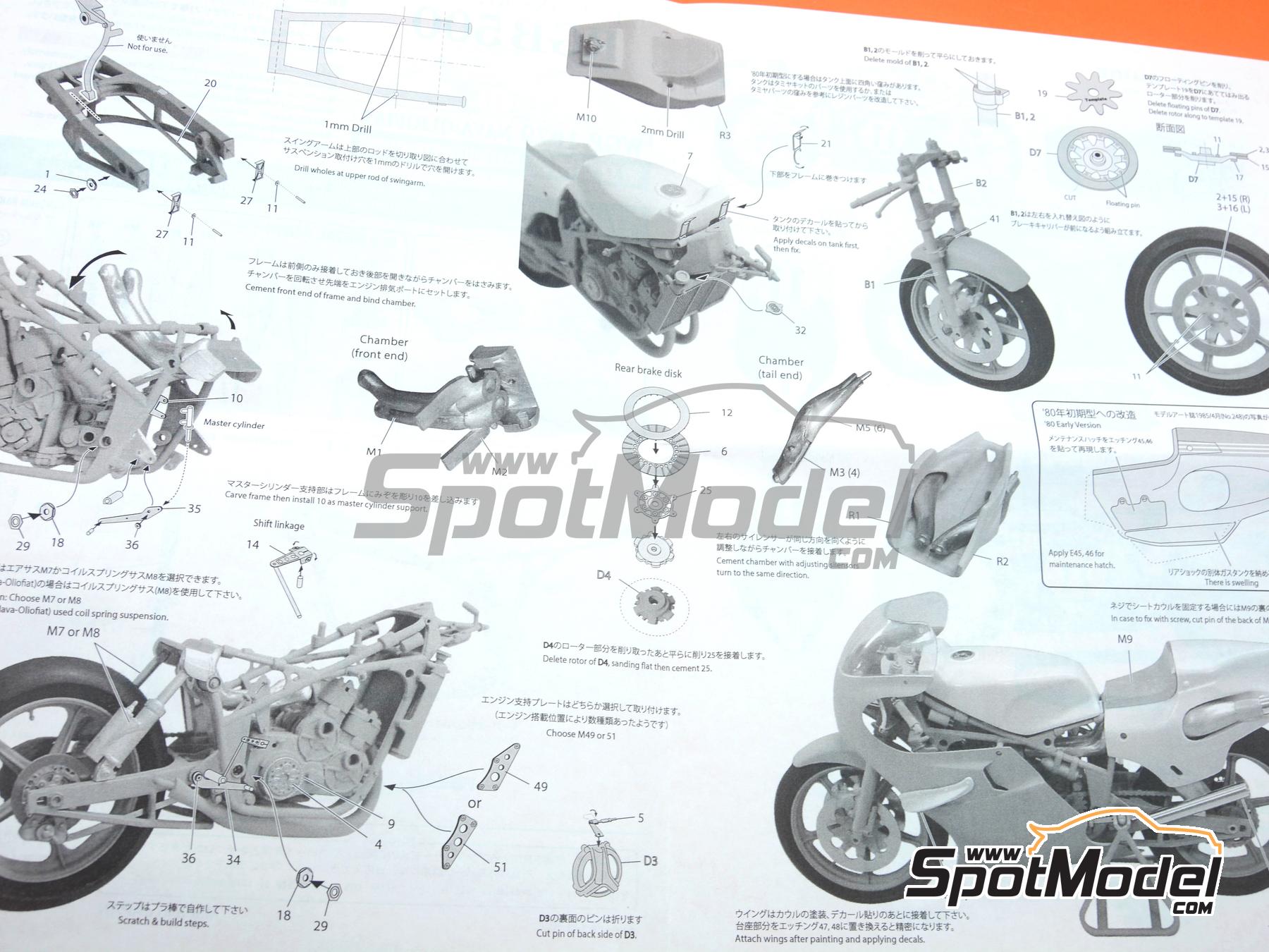 Image 7: Suzuki RGB500 sponsored by Nava Olio Fiat - Motorcycle World Championship 1979 | Transkit in 1/12 scale manufactured by Studio27 (ref.&nbsp;ST27-TK1254, also 4545310019855 and TK1254)