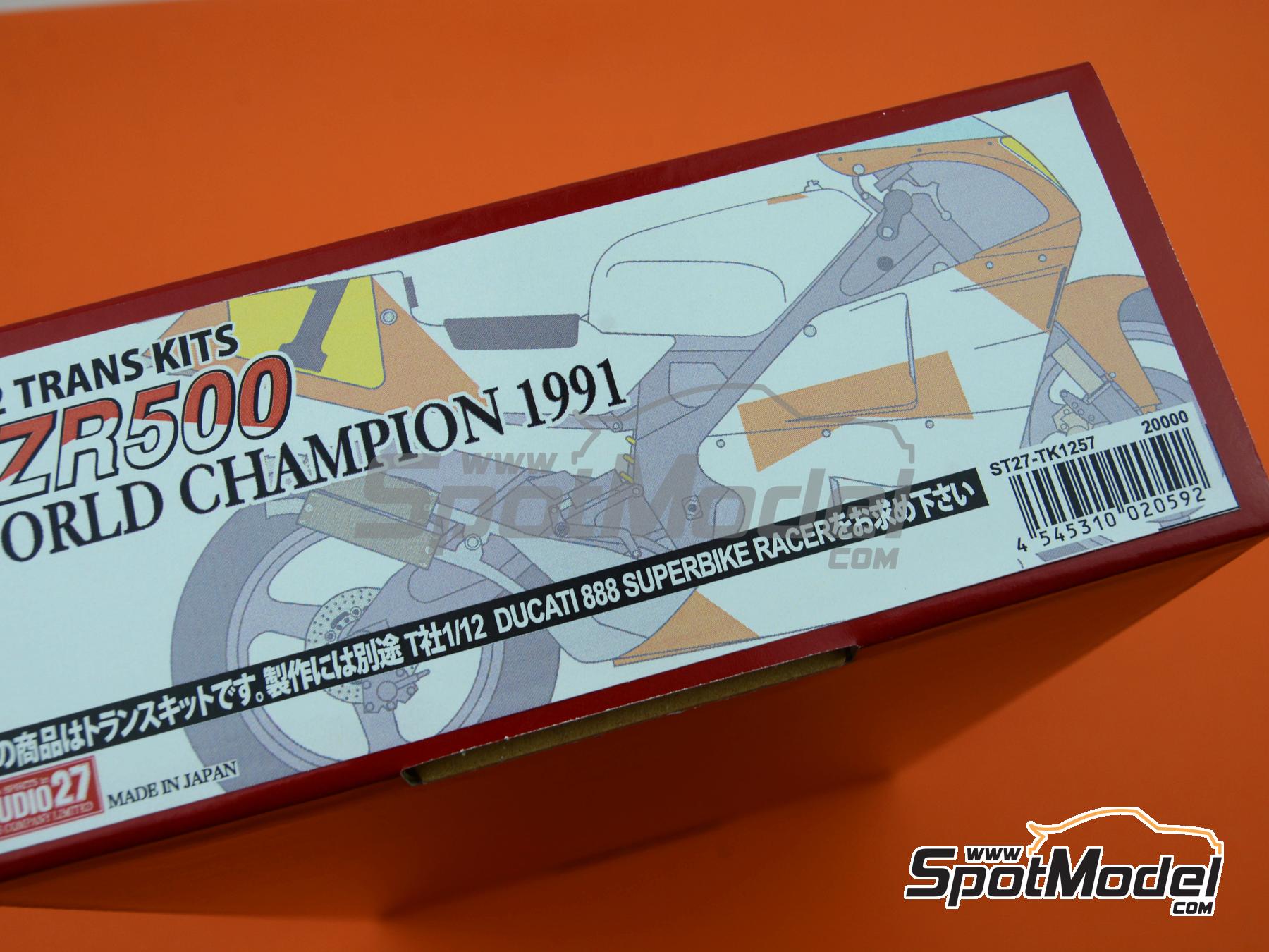 Image 2: Yamaha YZR500 Equipo Marlboro Team Roberts patrocinado por Castrol - Campeonato del Mundo de Motociclismo 1991 | Decoraci&oacute;n en escala&nbsp;1/12 fabricado por Studio27 (ref.&nbsp;ST27-TK1257, tambien 4545310020592 y TK1257)