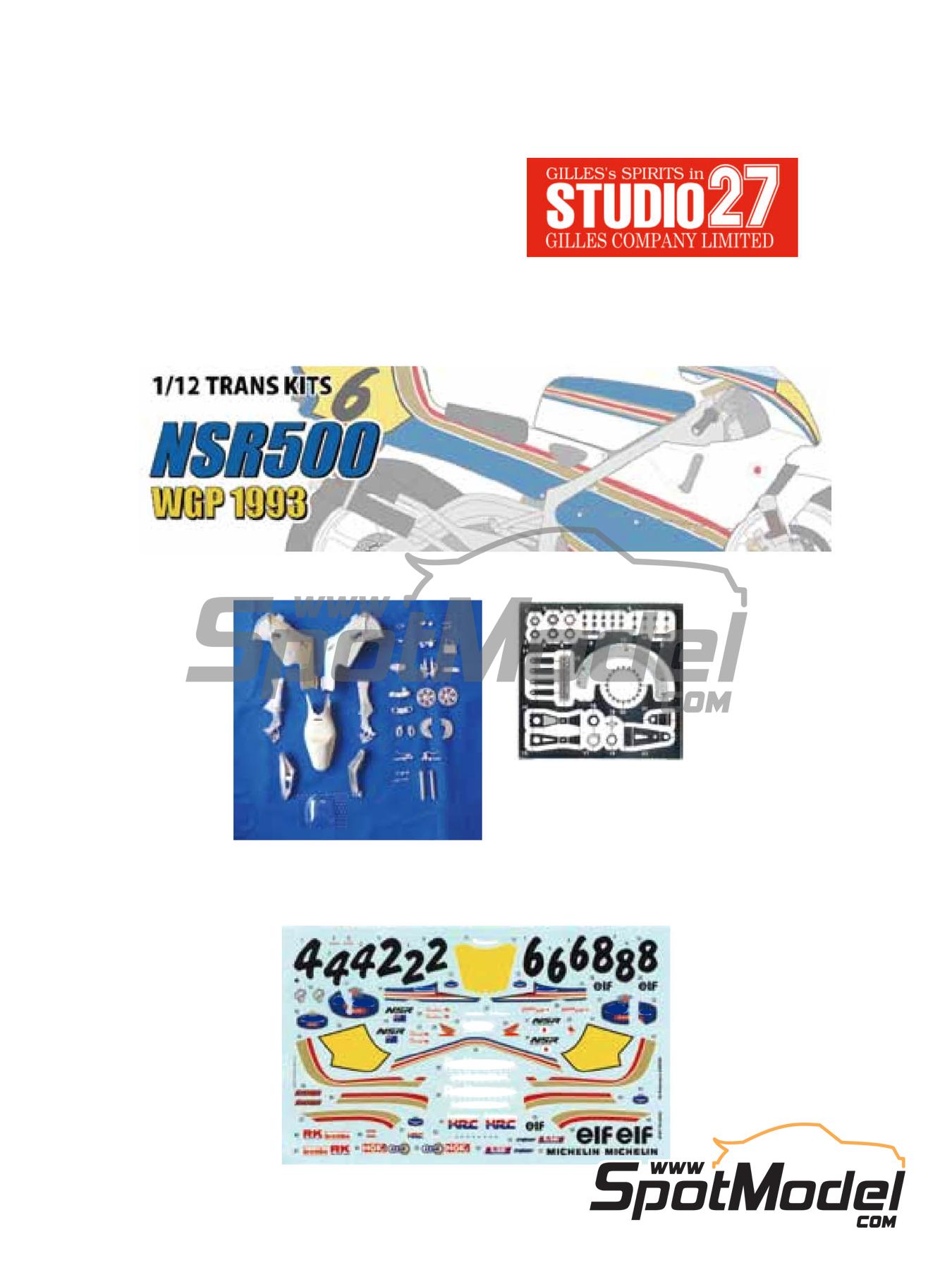 Honda NSR500 Rothmans HRC Honda Team - Motorcycle World Championship, All Japan Road Race Championship 500cc 1993 | Transkit in 1/12 scale manufactured by Studio27 (ref. ST27-TK1258, also 4545310021827 and TK1258) image