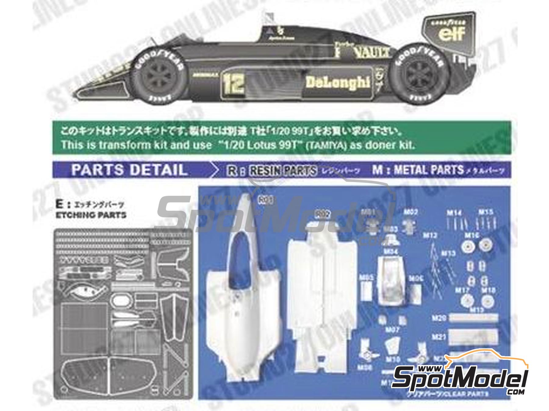 Lotus Renault 98T sponsored by John Player Special - Formula 1 World  Championship 1986. Transkit in 1/20 scale manufactured by Studio27 (ref.  ST27-TK2