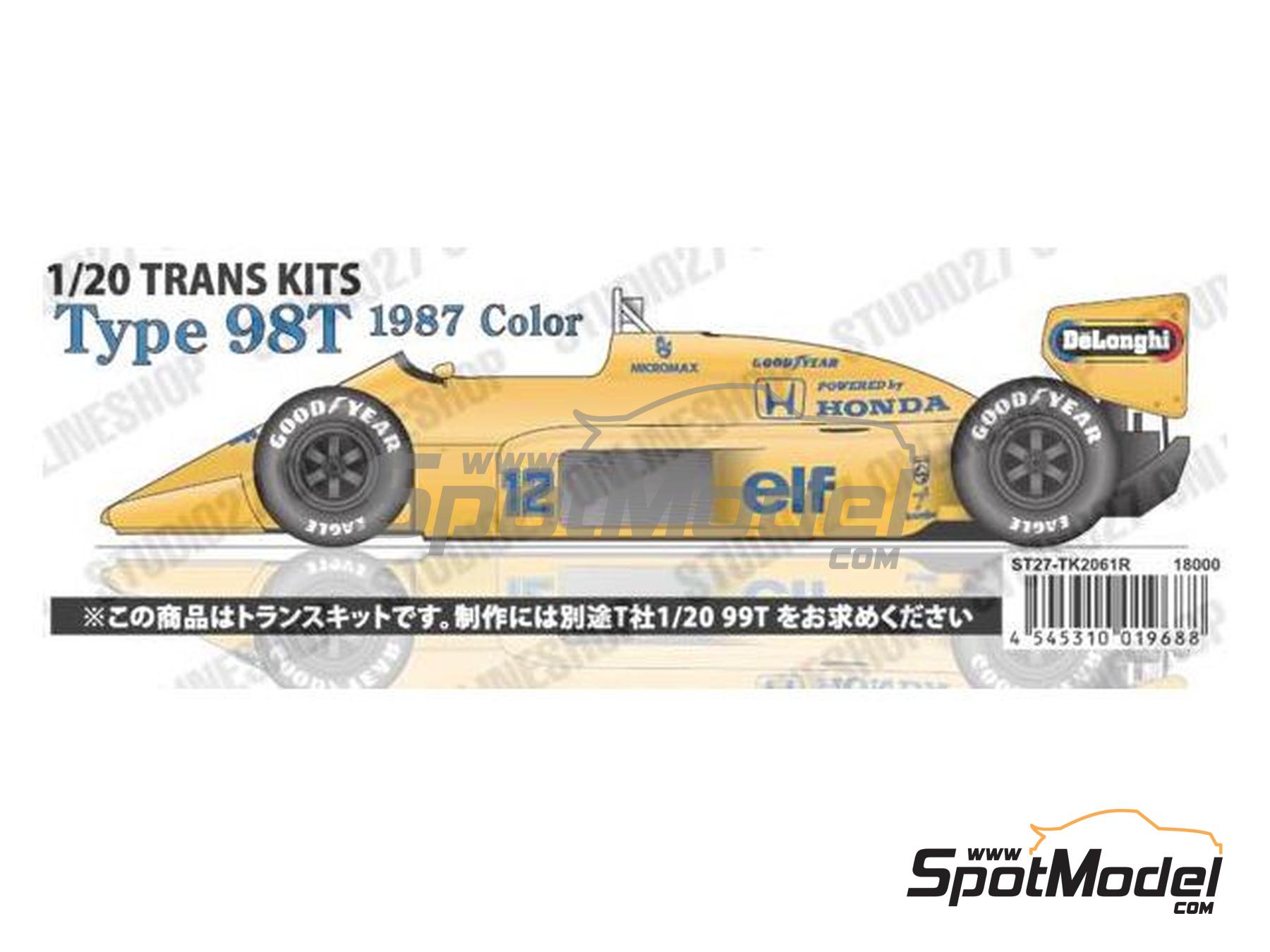 Lotus Honda 98T Camel Lotus Honda Team - Formula 1 World Championship 1987.  Transkit in 1/20 scale manufactured by Studio27 (ref. ST27-TK2061R, also 4