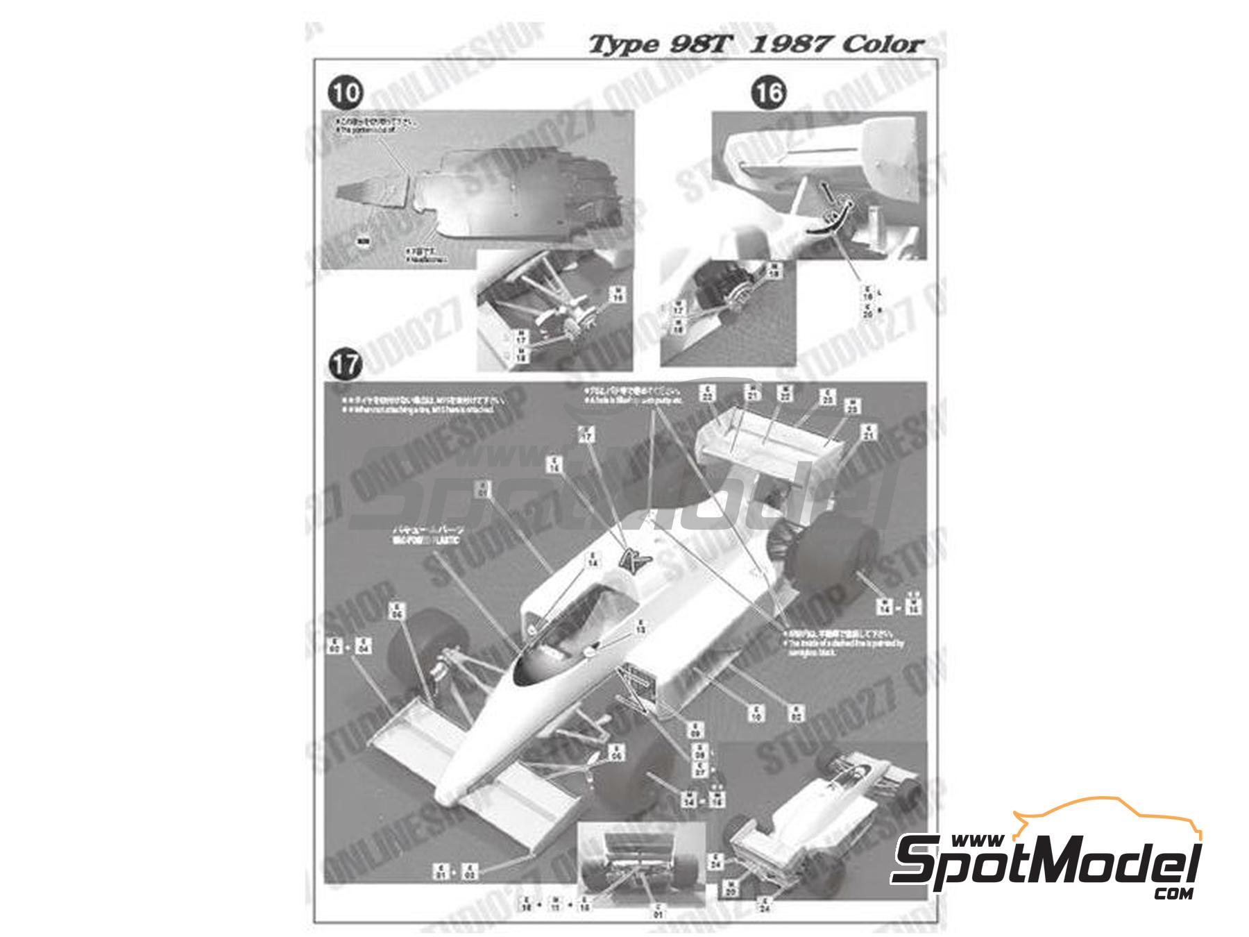 Image 3: Lotus Honda 98T Camel Lotus Honda Team - Formula 1 World Championship 1987 | Transkit in 1/20 scale manufactured by Studio27 (ref. ST27-TK2061R, also 4545310019688 and TK2061R)