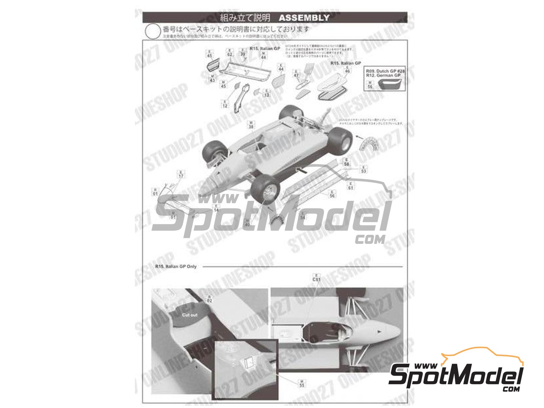 Image 5: Ferrari 126C2 Late Type Scuderia Ferrari SPA Team - German Formula 1 Grand Prix, Dutch Formula 1 Grand Prix, Italian Formula 1 Grand Prix 1982 | Transkit in 1/20 scale manufactured by Studio27 (ref.&nbsp;ST27-TK2065, also 4545310012245 and TK2065)