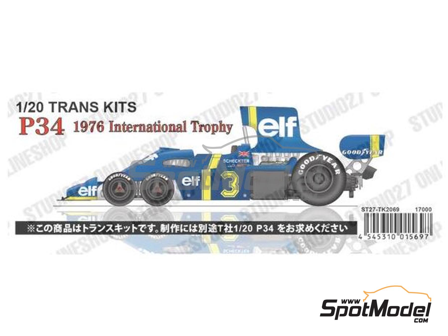 Tyrrell Ford P34 Tyrrell Racing Team sponsored by Elf - BRDC International  Trophy 1976. Transkit in 1/20 scale manufactured by Studio27 (ref. ST27-TK2