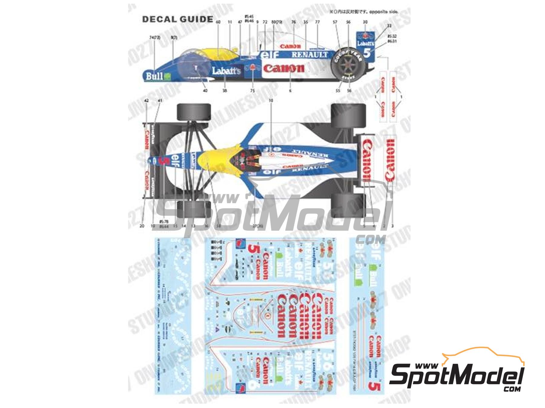 Studio27 TK2079: Marking / livery 1/20 scale - Williams Renault
