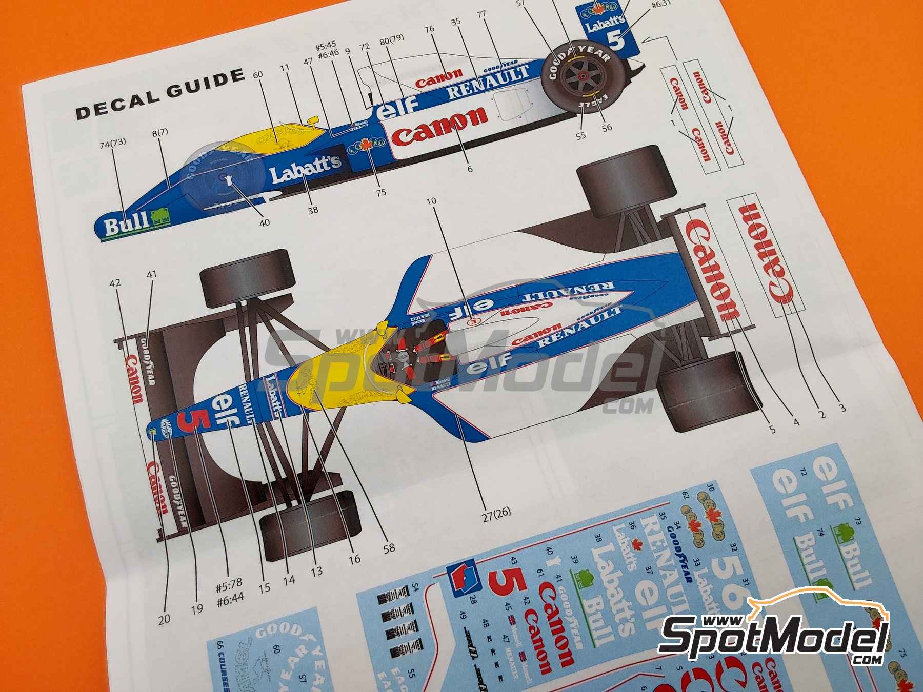 Studio27 TK2079: Marking / livery 1/20 scale - Williams Renault