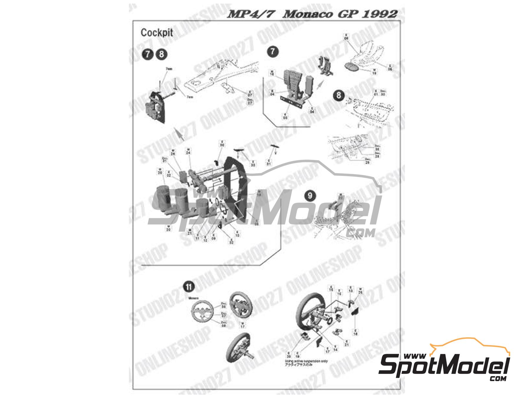 Image 5: McLaren Honda MP4/7 McLaren Racing Limited Team sponsored by Shell Marlboro - Monaco Formula 1 Grand Prix 1992 | Marking / livery in 1/20 scale manufactured by Studio27 (ref.&nbsp;ST27-TK2080, also 4545310019732 and TK2080)