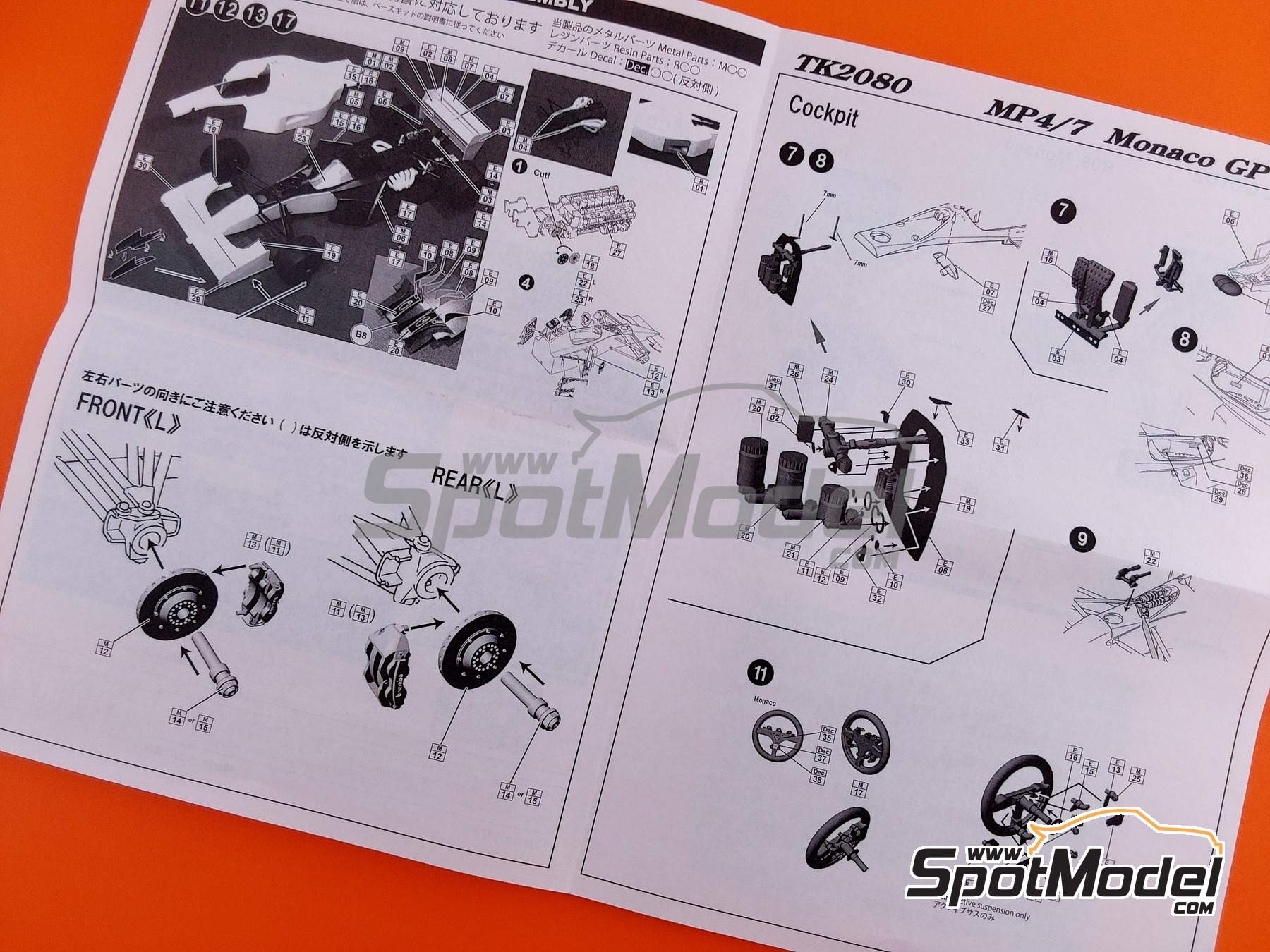 Image 15: McLaren Honda MP4/7 McLaren Racing Limited Team sponsored by Shell Marlboro - Monaco Formula 1 Grand Prix 1992 | Marking / livery in 1/20 scale manufactured by Studio27 (ref.&nbsp;ST27-TK2080, also 4545310019732 and TK2080)