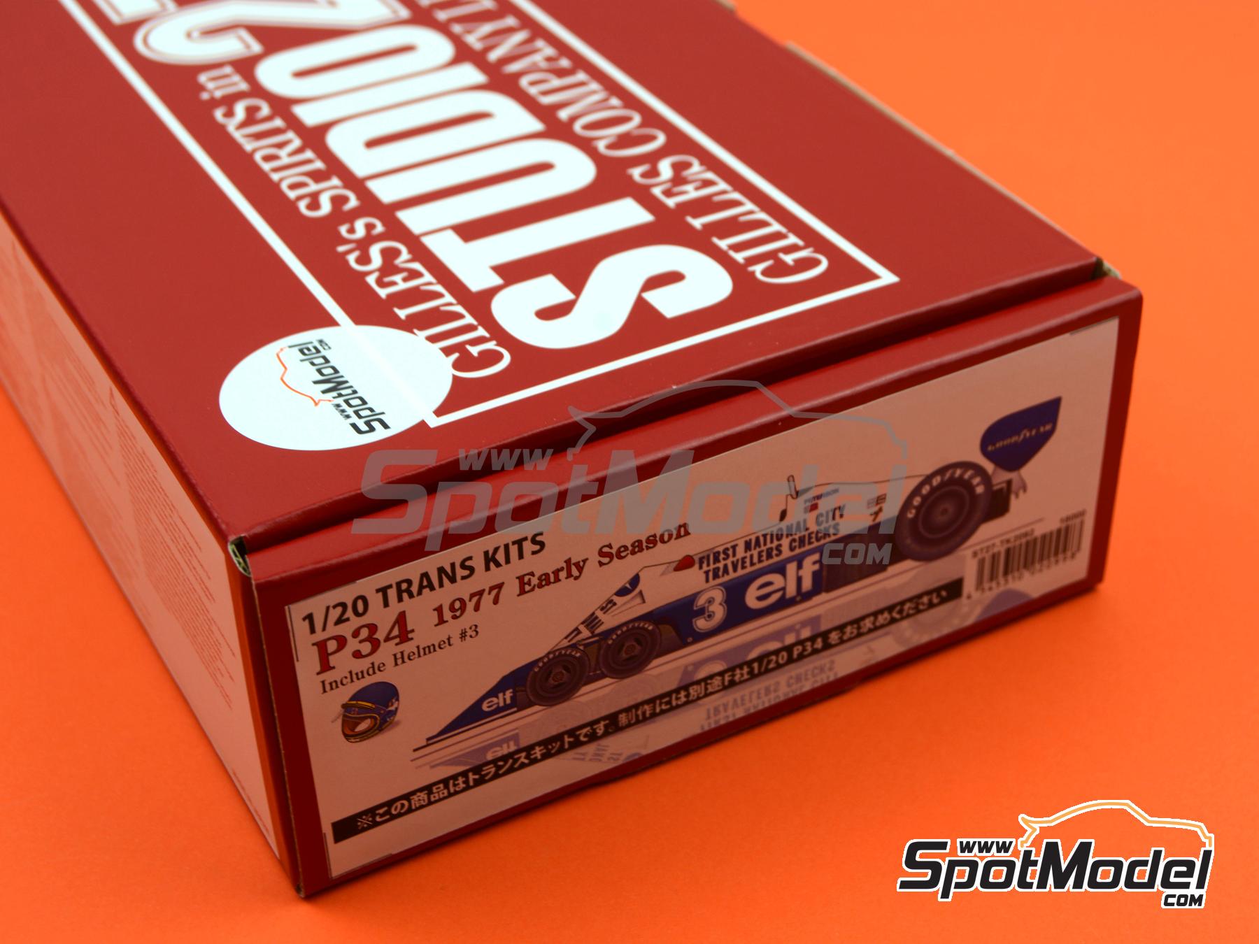 Image 1: Tyrrell Ford P34 sponsored by First National City Travelers Checks - Early season, Formula 1 World Championship 1977 | Detail up set in 1/20 scale manufactured by Studio27 (ref.&nbsp;ST27-TK2092, also 4545310020998 and TK2092)