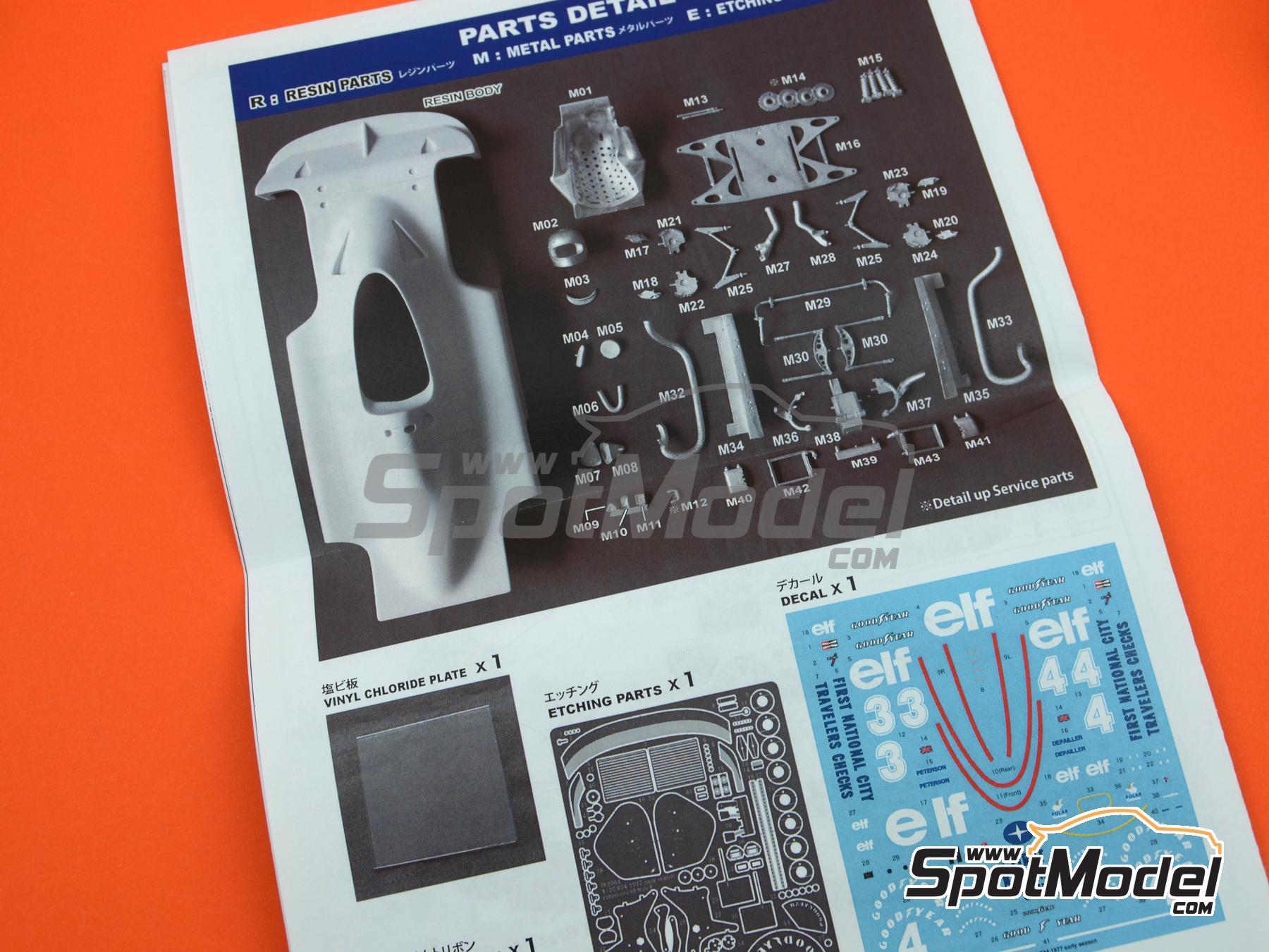 Image 7: Tyrrell Ford P34 sponsored by First National City Travelers Checks - Early season, Formula 1 World Championship 1977 | Detail up set in 1/20 scale manufactured by Studio27 (ref.&nbsp;ST27-TK2092, also 4545310020998 and TK2092)