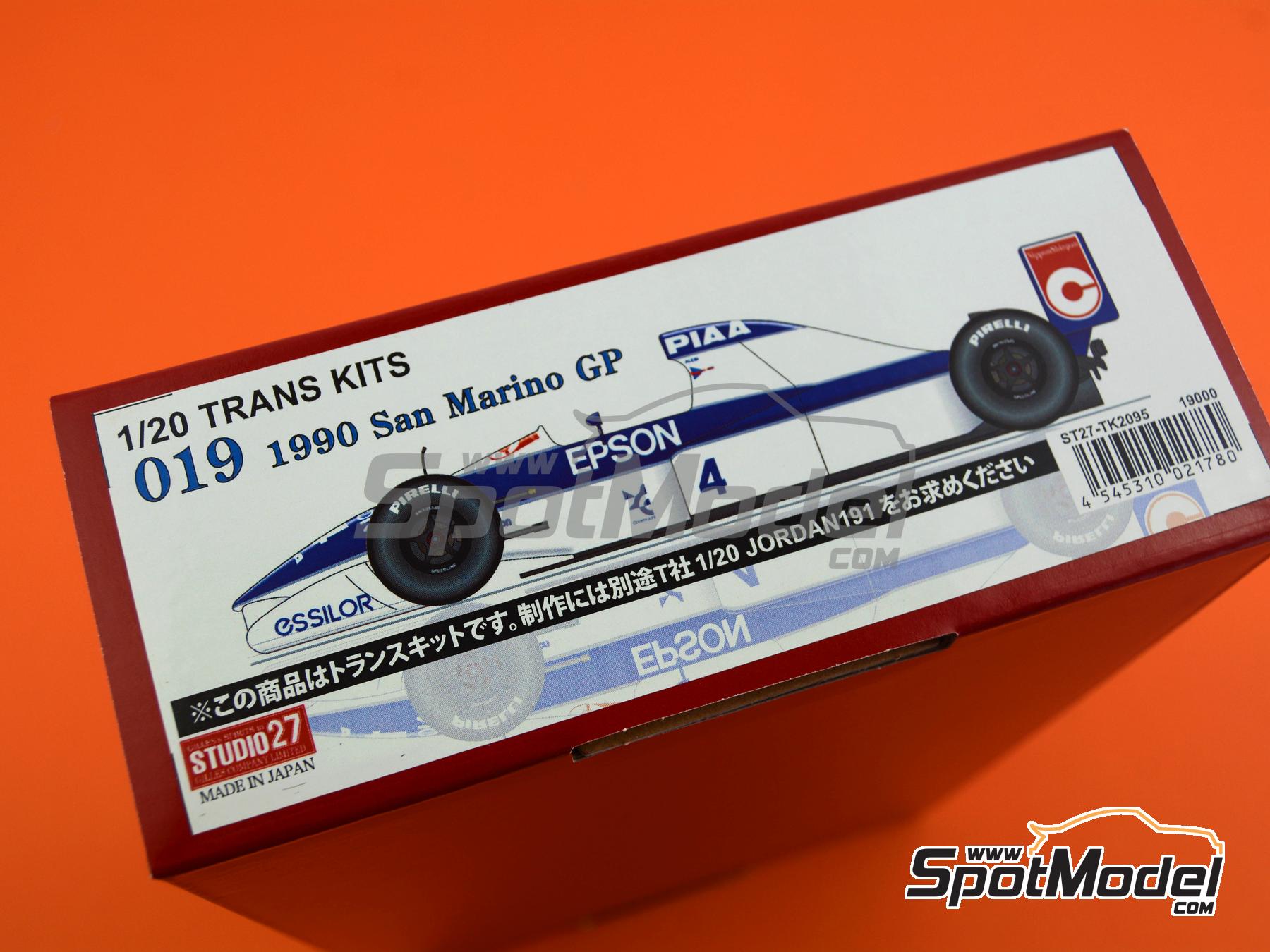 Image 1: Tyrrell Ford 019 patrocinado por PIAA, Epson - Gran Premio de F&oacute;rmula 1 de San Marino 1990 | Transkit en escala&nbsp;1/20 fabricado por Studio27 (ref.&nbsp;ST27-TK2095, tambien 4545310021780 y TK2095)