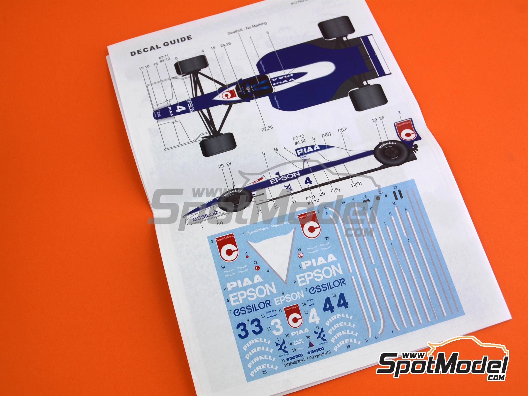 Image 4: Tyrrell Ford 019 patrocinado por PIAA, Epson - Gran Premio de F&oacute;rmula 1 de San Marino 1990 | Transkit en escala&nbsp;1/20 fabricado por Studio27 (ref.&nbsp;ST27-TK2095, tambien 4545310021780 y TK2095)