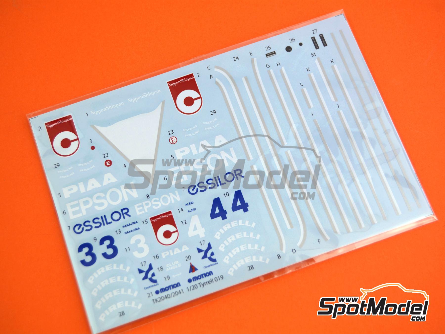 Image 5: Tyrrell Ford 019 patrocinado por PIAA, Epson - Gran Premio de F&oacute;rmula 1 de San Marino 1990 | Transkit en escala&nbsp;1/20 fabricado por Studio27 (ref.&nbsp;ST27-TK2095, tambien 4545310021780 y TK2095)