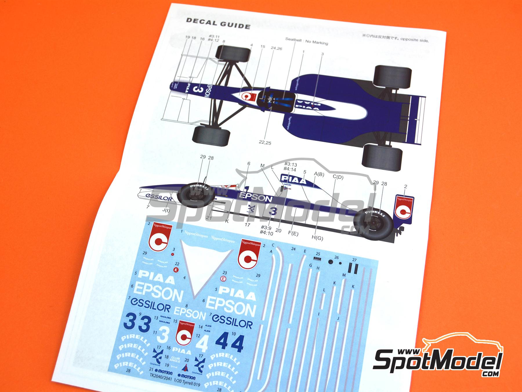 Studio27 TK2096: Transkit 1/20 scale - Tyrrell Ford 019 sponsored