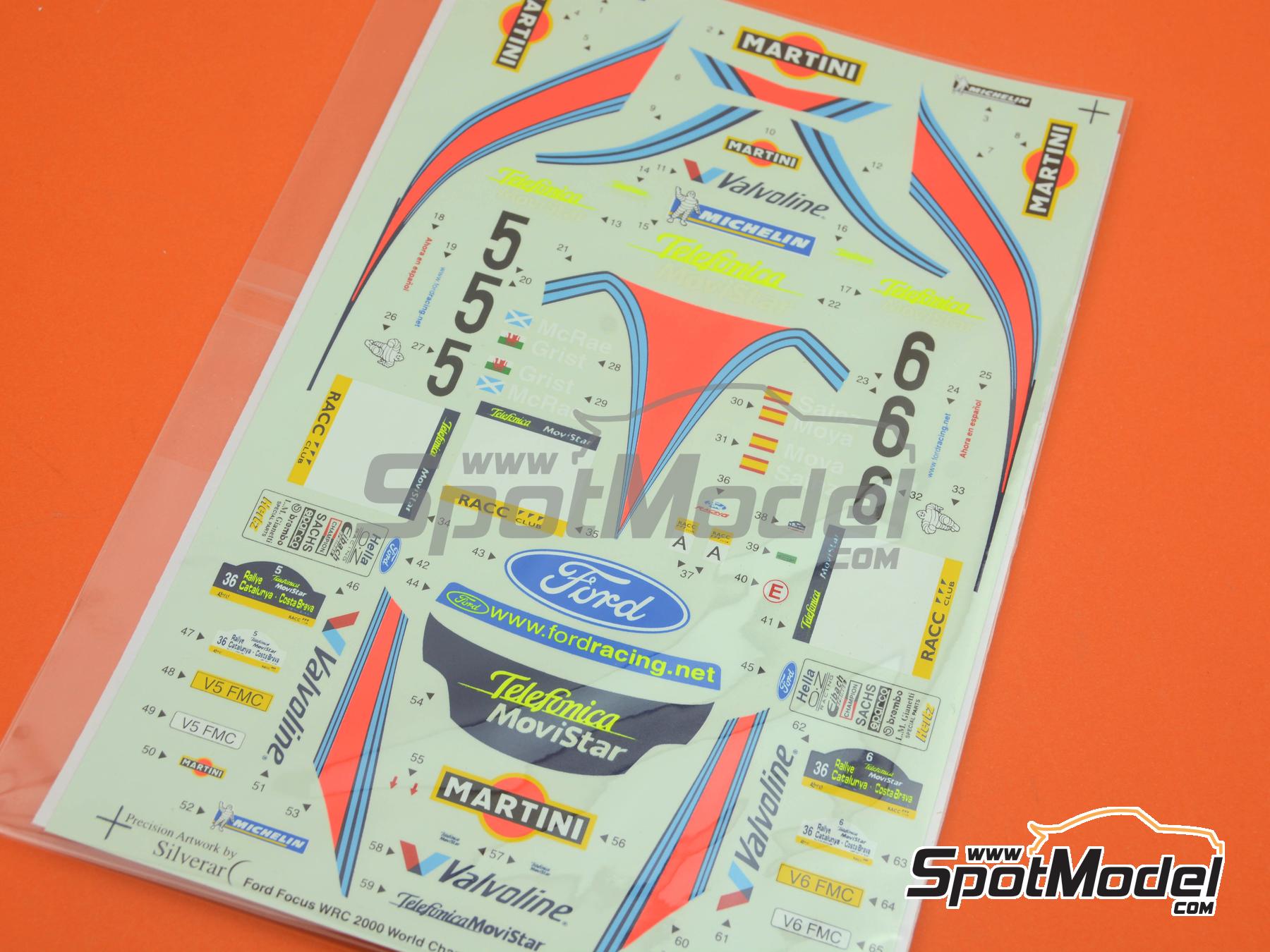 Image 1: Ford Focus WRC Equipo Ford Motor Co. Ltd patrocinado por Martini - Rallye Catalunya Costa Brava - Rally de Espa&ntilde;a 2000 | Decoraci&oacute;n en escala&nbsp;1/24 fabricado por Studio27 (ref.&nbsp;ST27-TK2412, tambien 4545310016670 y TK2412)