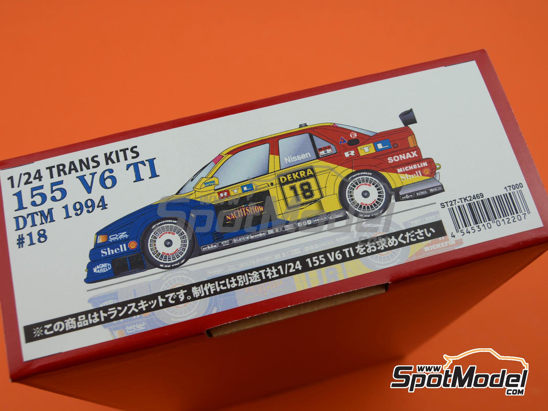 Alfa Romeo 155 V6 TI Schübel Engineering Team sponsored by RTL - DTM 1994.  Marking / livery in 1/24 scale manufactured by Studio27 (ref. ST27-TK2482,