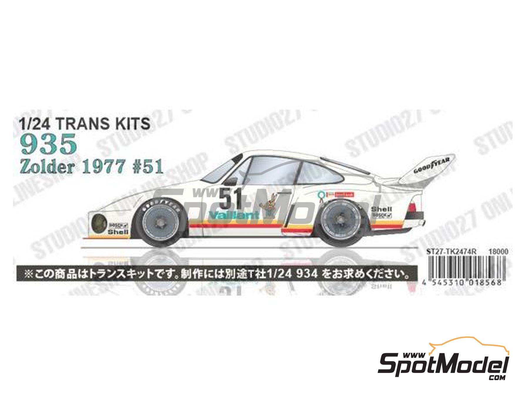 Image 1: Porsche 935 Kremer Team sponsored by Vaillant - Deutsche Rennsport Meisterschaft DRM Zolder Bergischer L&ouml;we 1977 | Marking / livery in 1/24 scale manufactured by Studio27 (ref.&nbsp;ST27-TK2474R, also 4545310018568 and TK2474R)