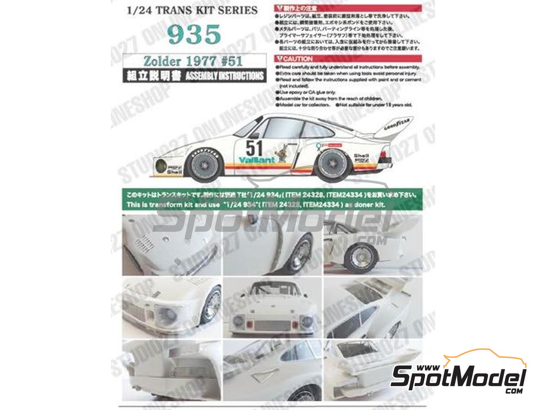 Image 2: Porsche 935 Kremer Team sponsored by Vaillant - Deutsche Rennsport Meisterschaft DRM Zolder Bergischer L&ouml;we 1977 | Marking / livery in 1/24 scale manufactured by Studio27 (ref.&nbsp;ST27-TK2474R, also 4545310018568 and TK2474R)