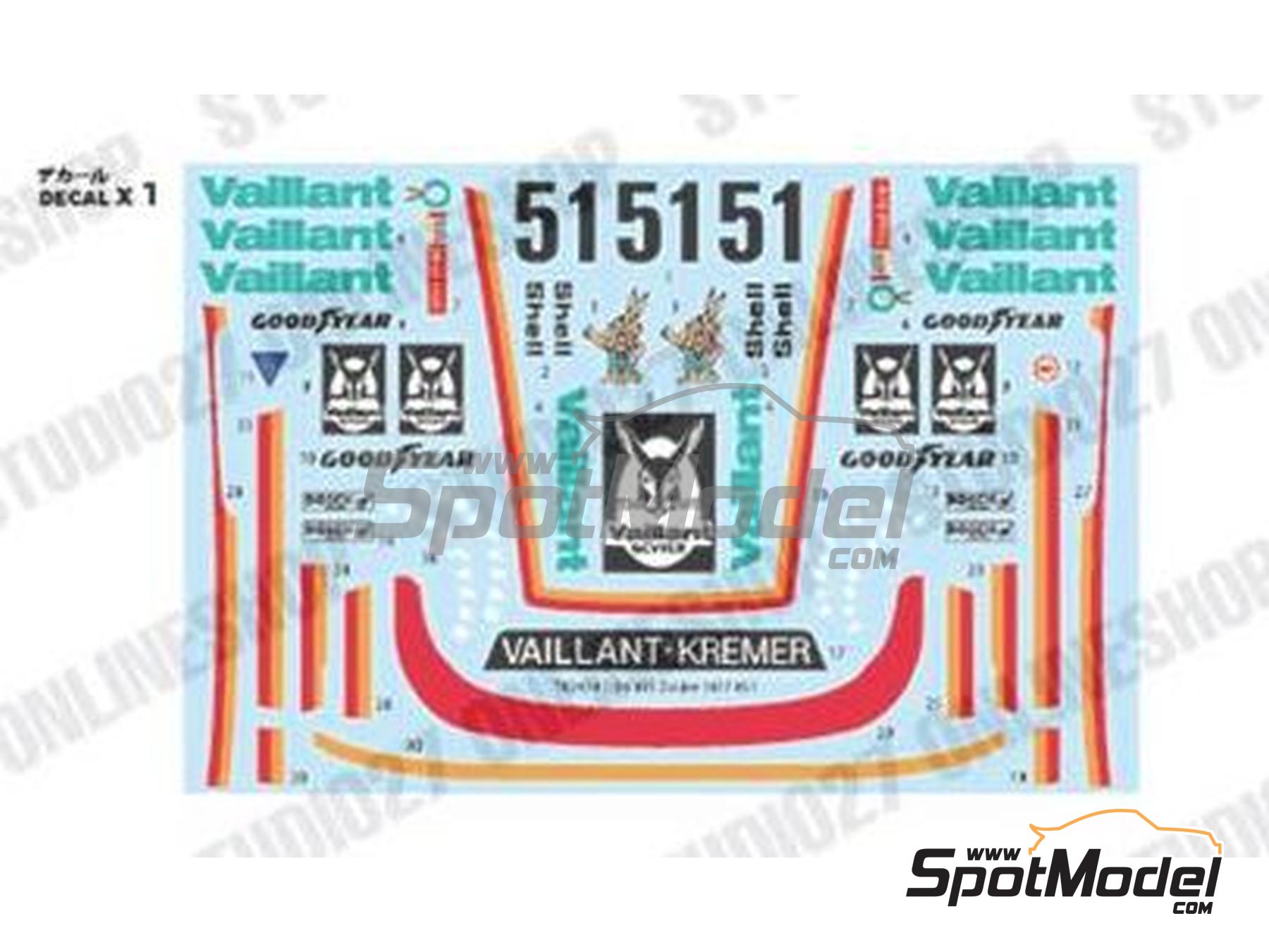 Image 6: Porsche 935 Kremer Team sponsored by Vaillant - Deutsche Rennsport Meisterschaft DRM Zolder Bergischer L&ouml;we 1977 | Marking / livery in 1/24 scale manufactured by Studio27 (ref.&nbsp;ST27-TK2474R, also 4545310018568 and TK2474R)