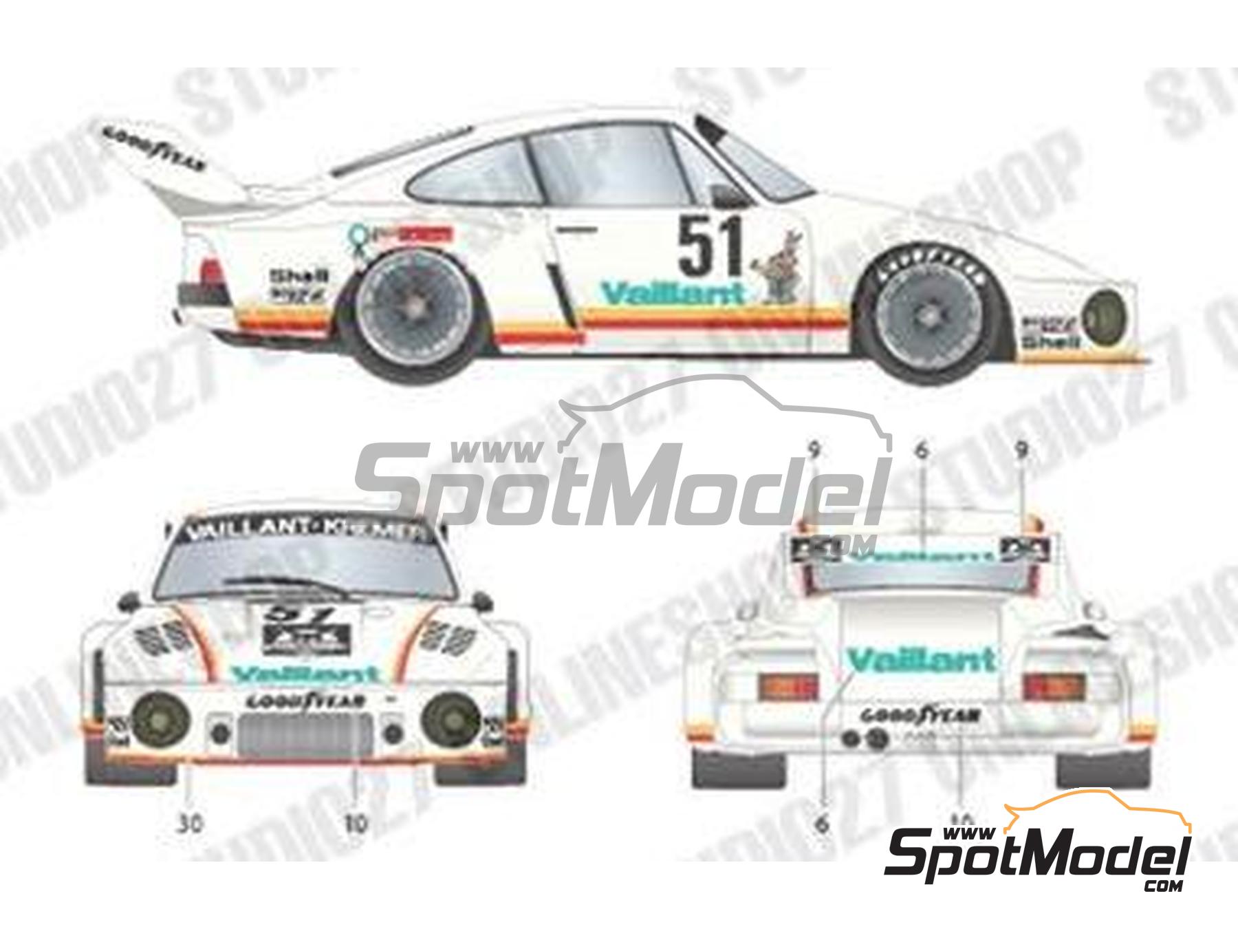 Image 8: Porsche 935 Kremer Team sponsored by Vaillant - Deutsche Rennsport Meisterschaft DRM Zolder Bergischer L&ouml;we 1977 | Marking / livery in 1/24 scale manufactured by Studio27 (ref.&nbsp;ST27-TK2474R, also 4545310018568 and TK2474R)