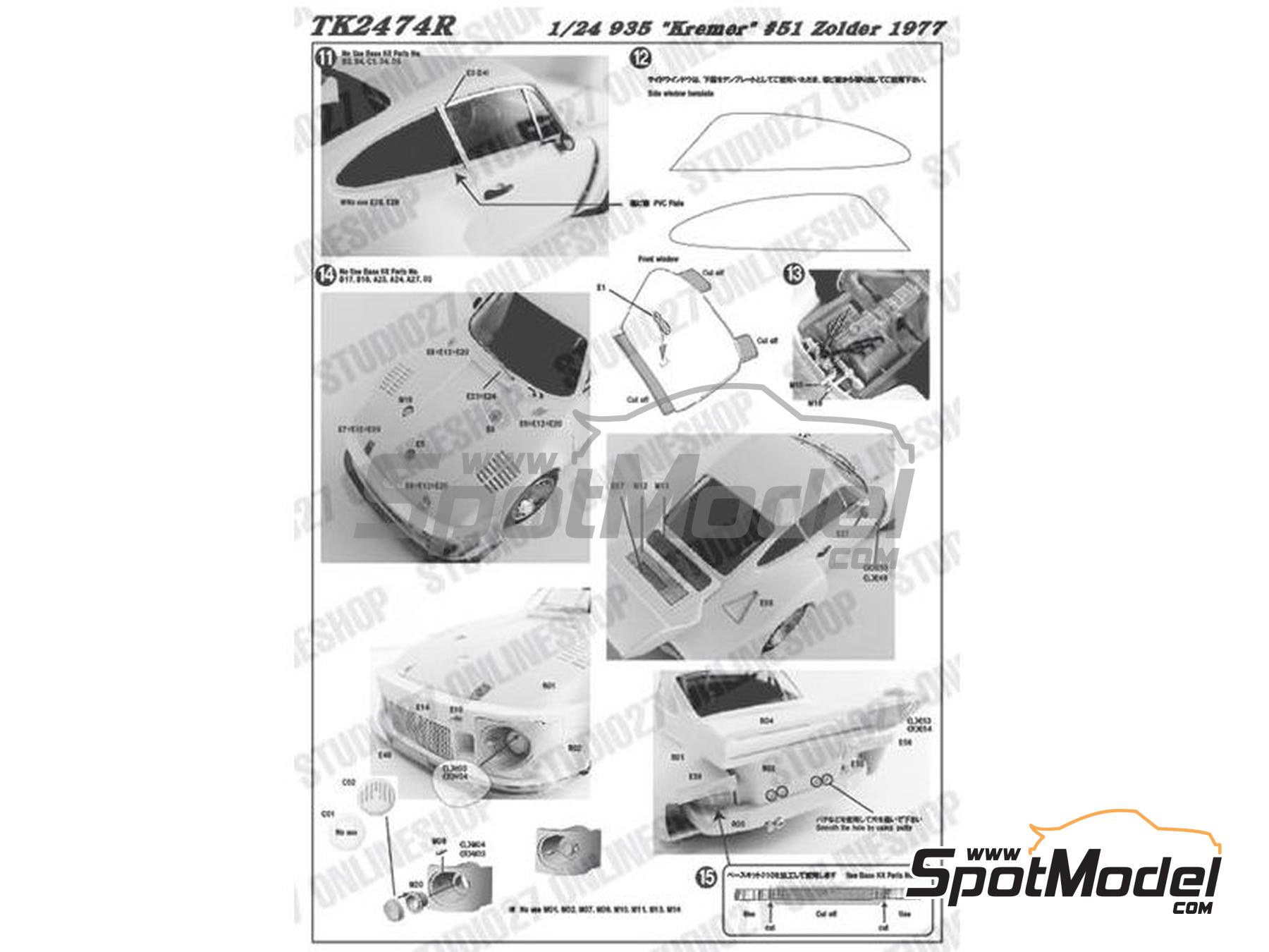 Image 10: Porsche 935 Kremer Team sponsored by Vaillant - Deutsche Rennsport Meisterschaft DRM Zolder Bergischer L&ouml;we 1977 | Marking / livery in 1/24 scale manufactured by Studio27 (ref.&nbsp;ST27-TK2474R, also 4545310018568 and TK2474R)