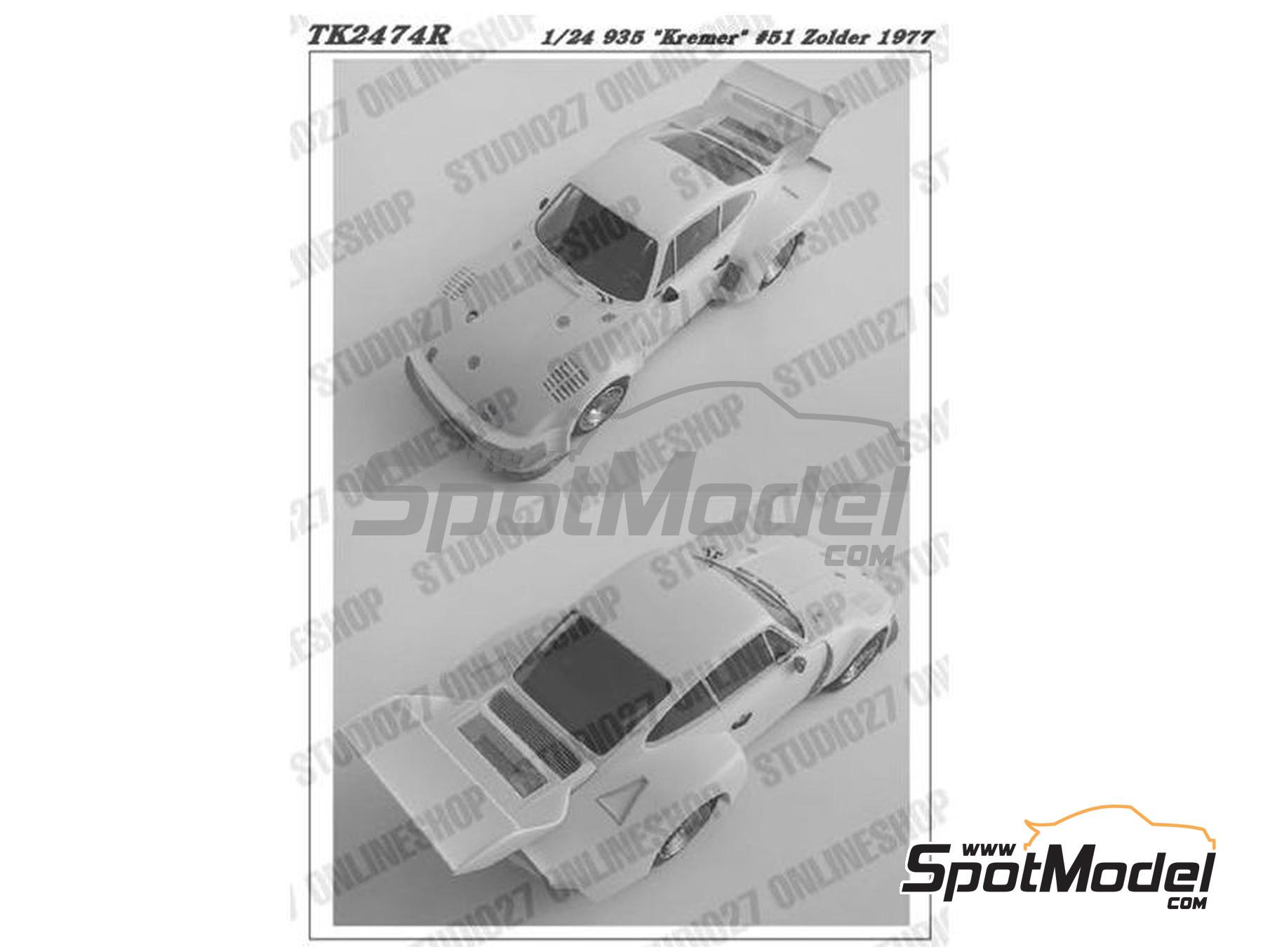 Image 11: Porsche 935 Kremer Team sponsored by Vaillant - Deutsche Rennsport Meisterschaft DRM Zolder Bergischer L&ouml;we 1977 | Marking / livery in 1/24 scale manufactured by Studio27 (ref.&nbsp;ST27-TK2474R, also 4545310018568 and TK2474R)