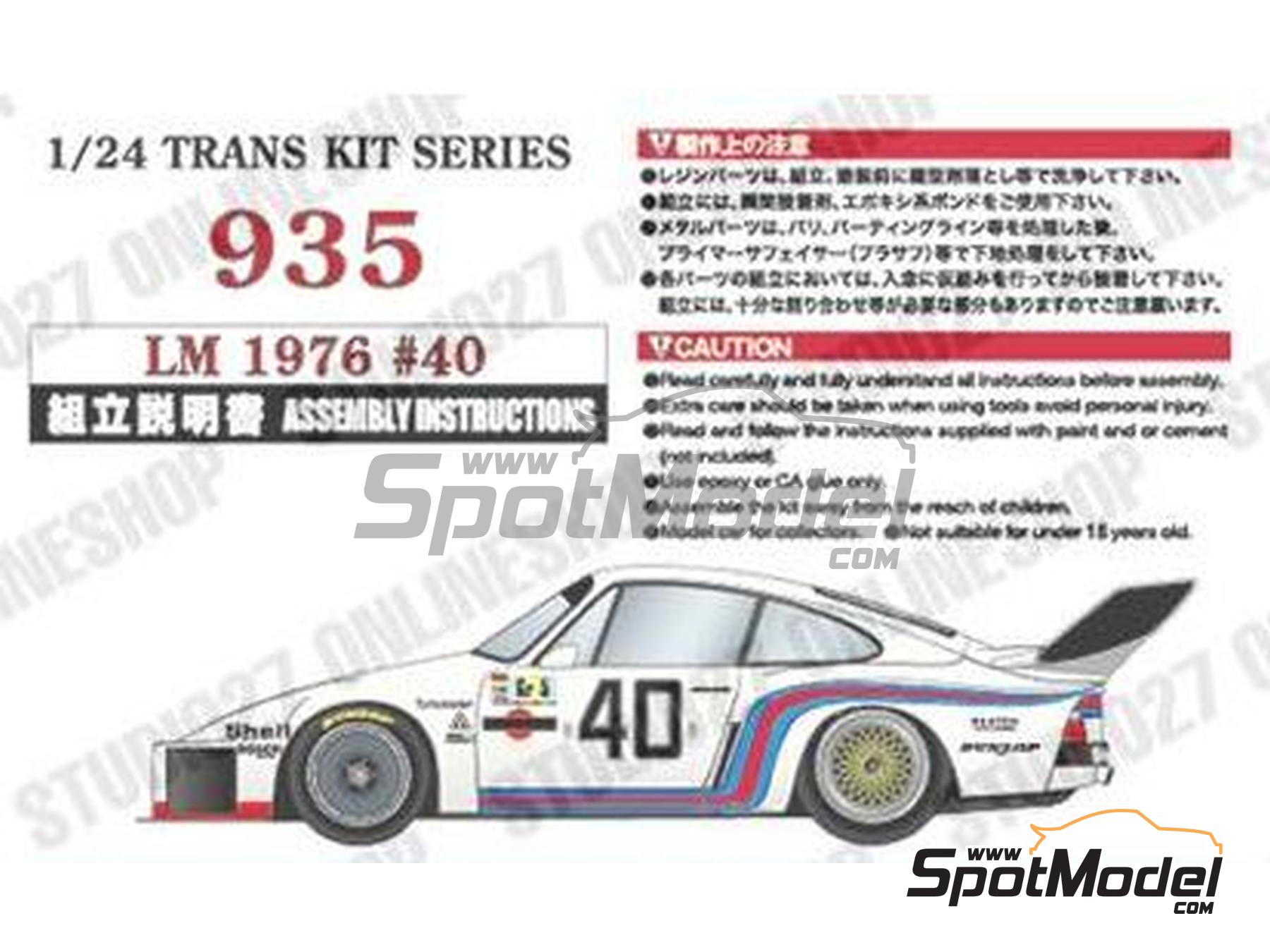 Image 1: Porsche 935 Equipo Martini Racing Porsche System - 24 Horas de Le Mans 1976 | Decoraci&oacute;n en escala&nbsp;1/24 fabricado por Studio27 (ref.&nbsp;ST27-TK2478, tambien 4545310021148 y TK2478)