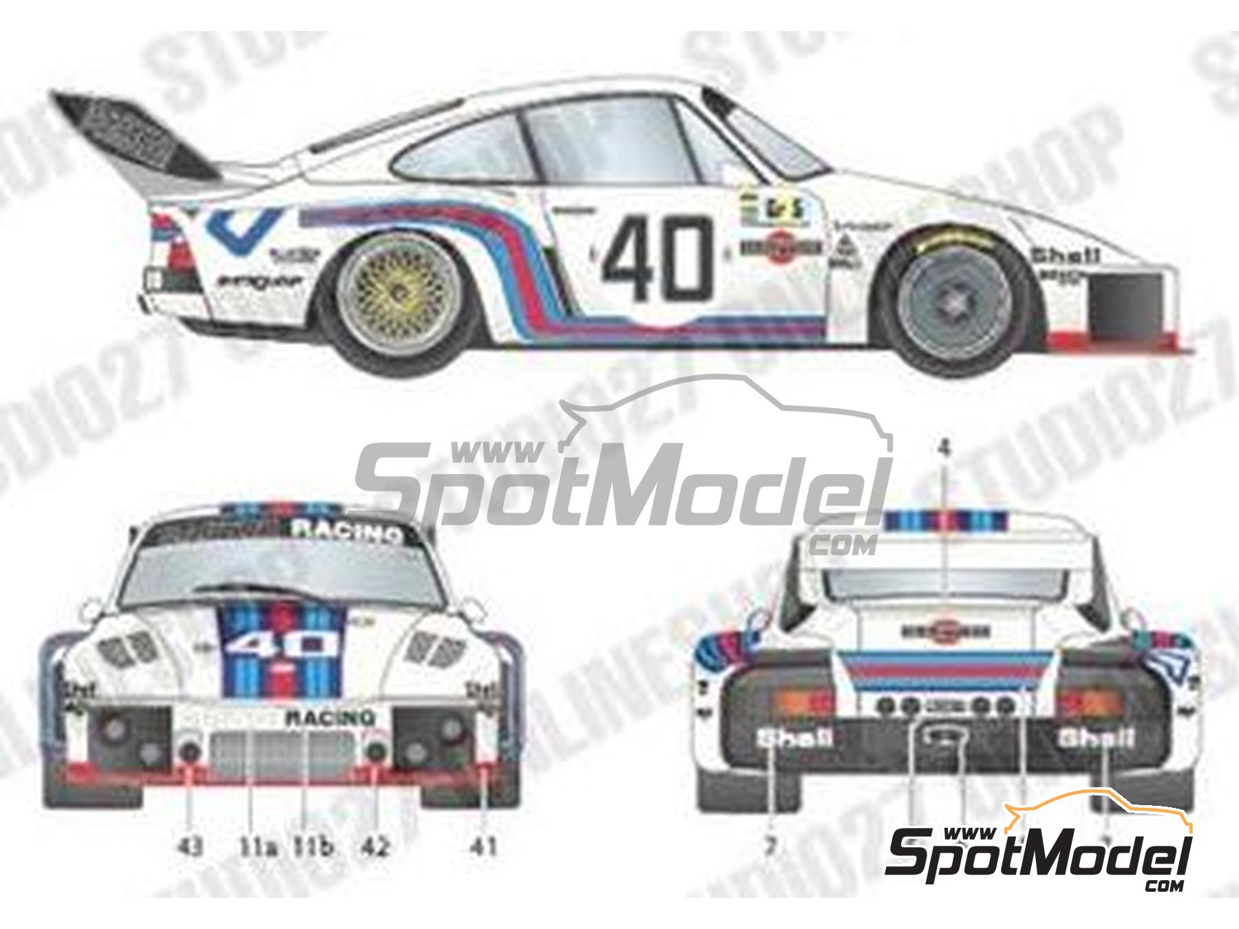 Image 7: Porsche 935 Equipo Martini Racing Porsche System - 24 Horas de Le Mans 1976 | Decoraci&oacute;n en escala&nbsp;1/24 fabricado por Studio27 (ref.&nbsp;ST27-TK2478, tambien 4545310021148 y TK2478)