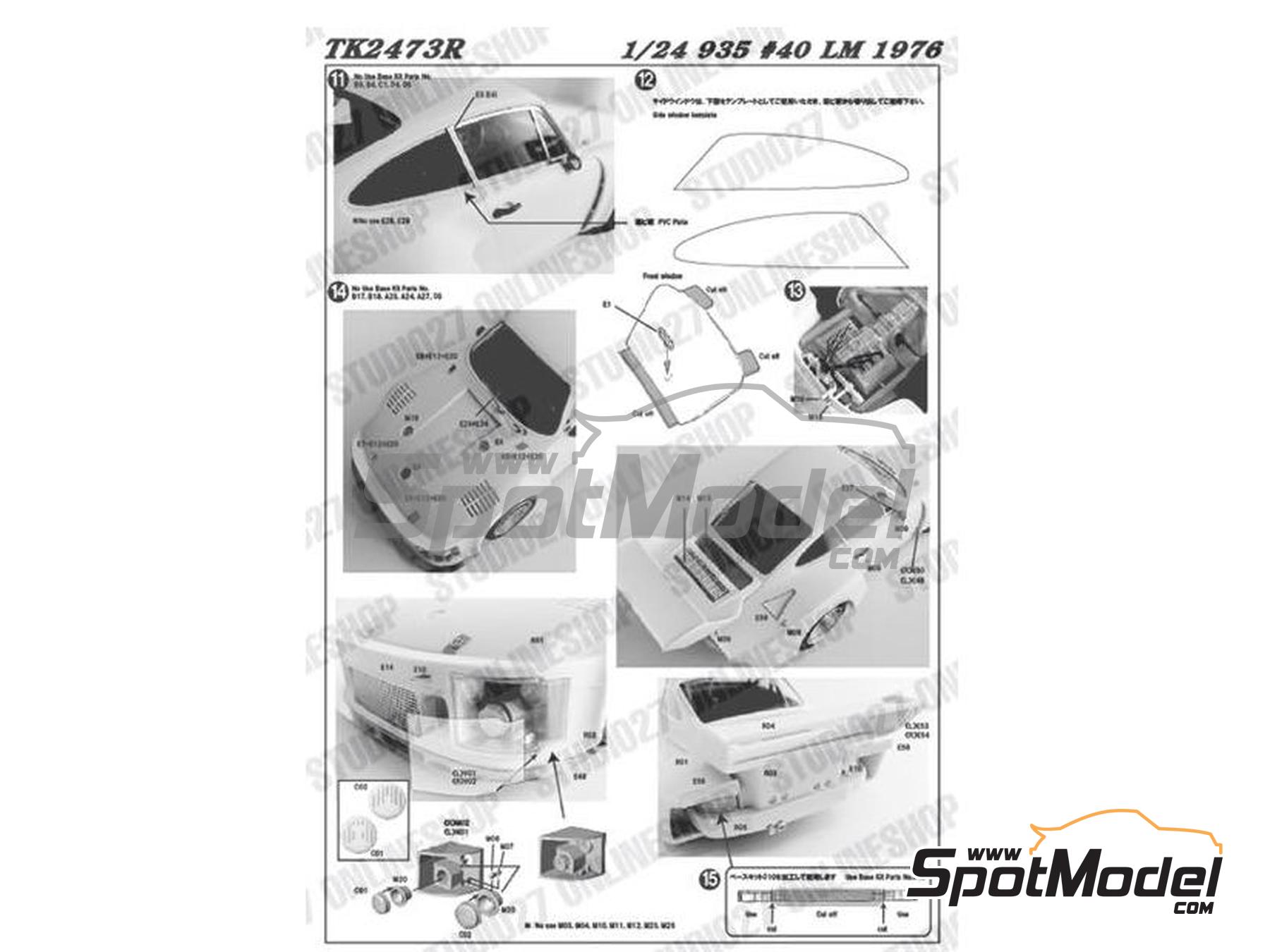 Image 9: Porsche 935 Equipo Martini Racing Porsche System - 24 Horas de Le Mans 1976 | Decoraci&oacute;n en escala&nbsp;1/24 fabricado por Studio27 (ref.&nbsp;ST27-TK2478, tambien 4545310021148 y TK2478)