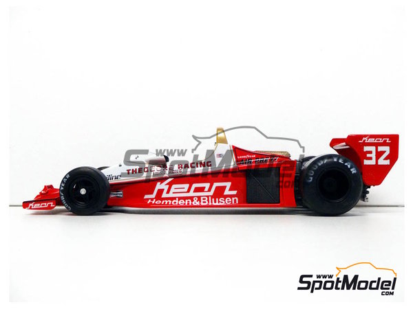 Image 15: Wolf Cosworth WR3 Equipo Theodore Racing patrocinado por Kern Hemden & Blusen - Gran Premio de F&oacute;rmula 1 de Alemania, Gran Premio de F&oacute;rmula 1 de Austria, Gran Premio de Formula 1 de Holanda 1978 | Maqueta de coche en escala&nbsp;1/20 fabricado por Studio27 (ref.&nbsp;ST27-TRK001, tambien 4545310013228 y TRK001)