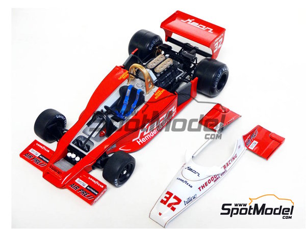 Image 21: Wolf Cosworth WR3 Equipo Theodore Racing patrocinado por Kern Hemden & Blusen - Gran Premio de F&oacute;rmula 1 de Alemania, Gran Premio de F&oacute;rmula 1 de Austria, Gran Premio de Formula 1 de Holanda 1978 | Maqueta de coche en escala&nbsp;1/20 fabricado por Studio27 (ref.&nbsp;ST27-TRK001, tambien 4545310013228 y TRK001)
